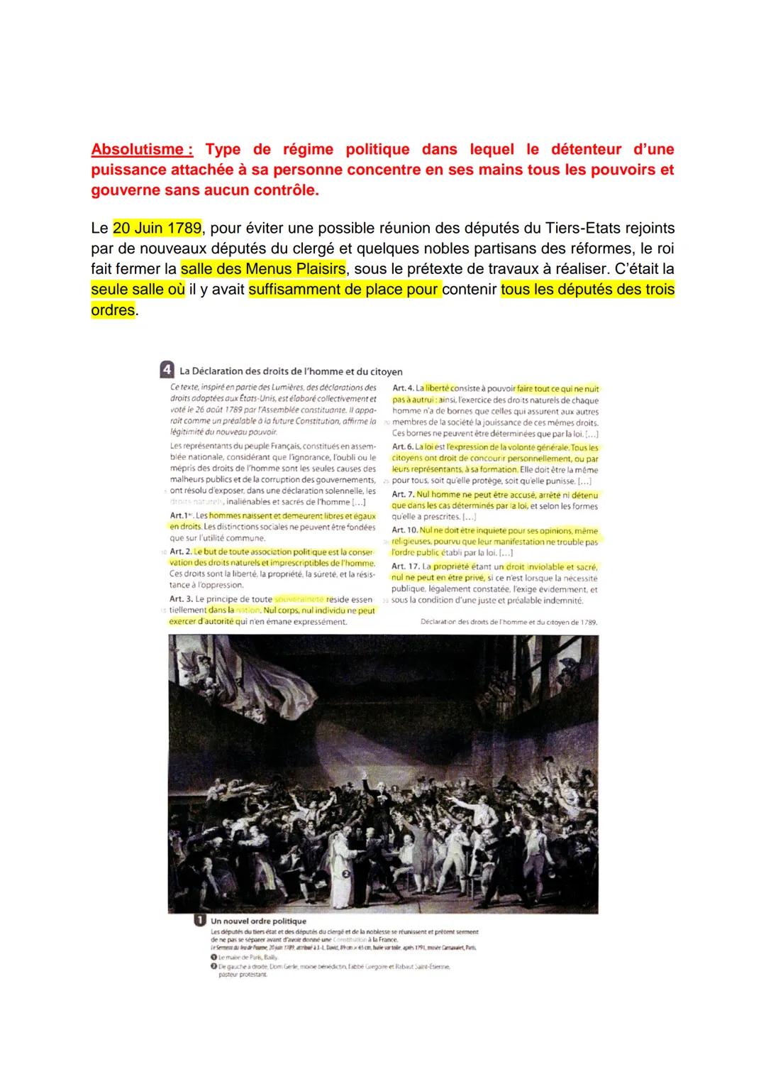 Thème 1: L'Europe face aux révolutions
Chapitre 1: La révolution française et l'Empire : vers la conception
moderne de la nation
Quatre gran