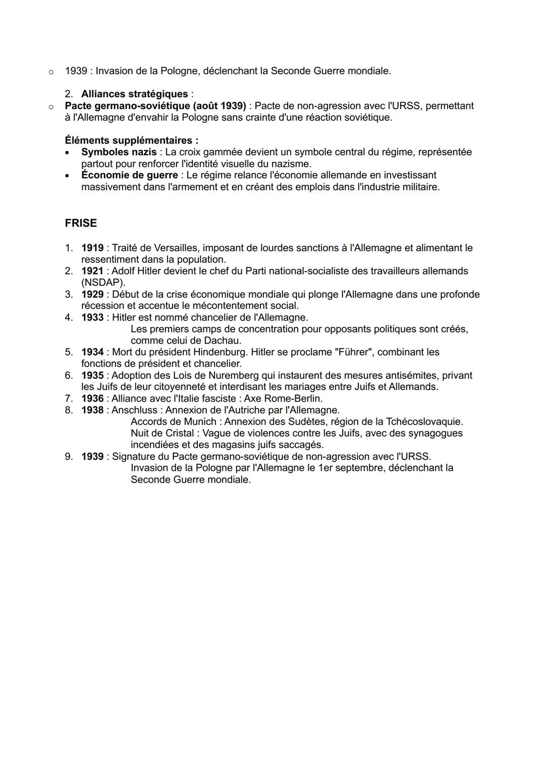 о
Fiche 3: Le nazisme allemand
I. Contexte de la montée d'Hitler
1. Crise et frustration post-Première Guerre mondiale:
L'Allemagne est humi