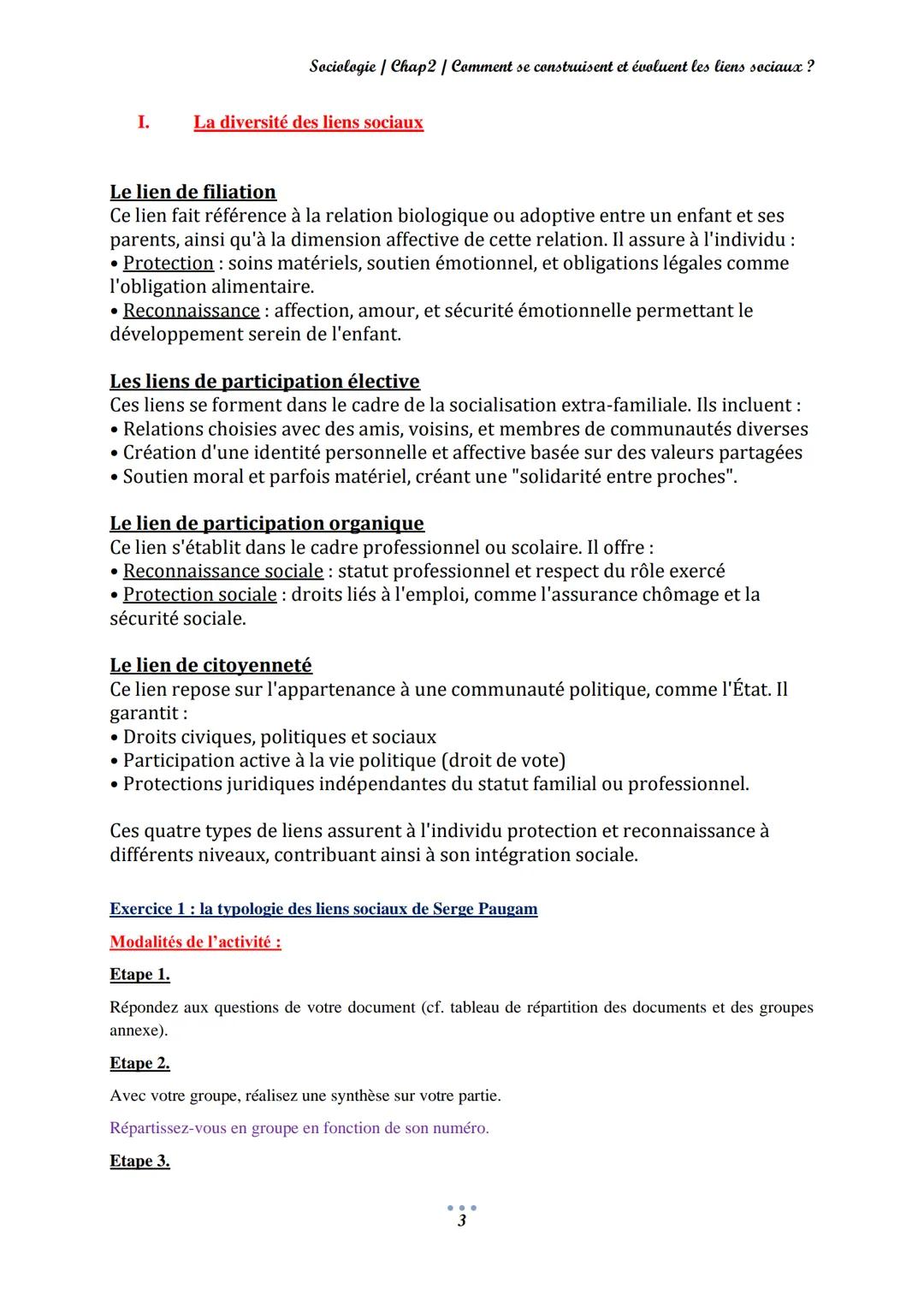 Sociologie/Chap2 / Comment se construisent et évoluent les liens sociaux ?
CH.2: Comment se construisent et évoluent les liens
sociaux ?
Ind