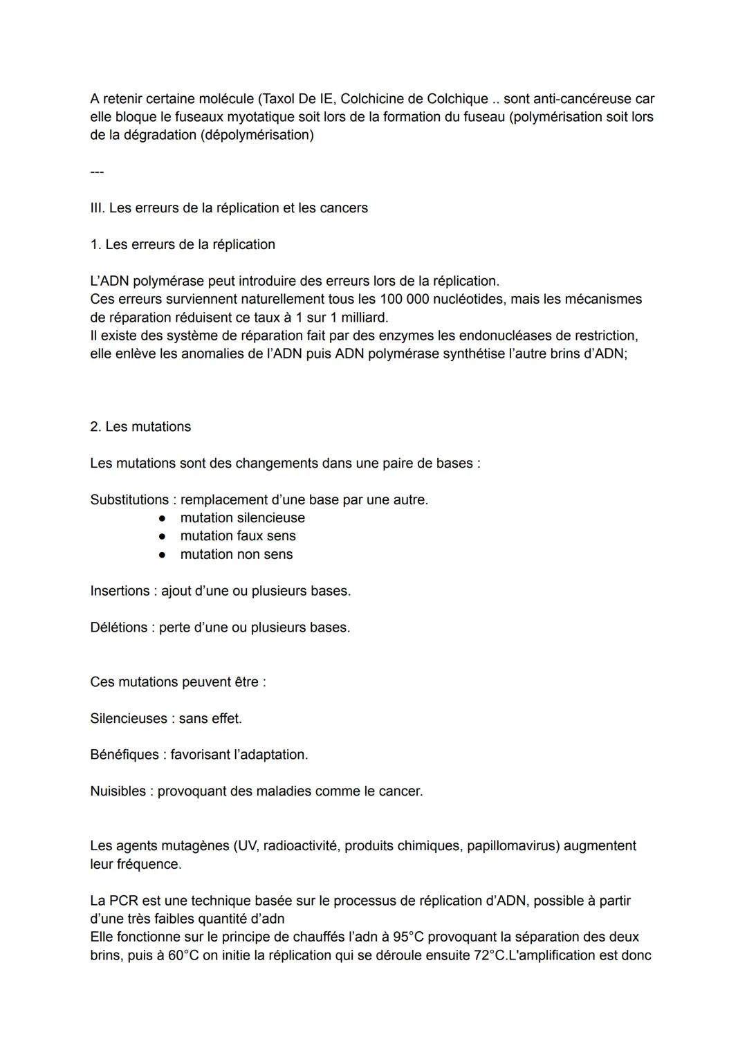 # Cycle cellulaire et altération du génome
Introduction
La cellule se divise pour croître et se renouveler, mais ce processus peut entraîn