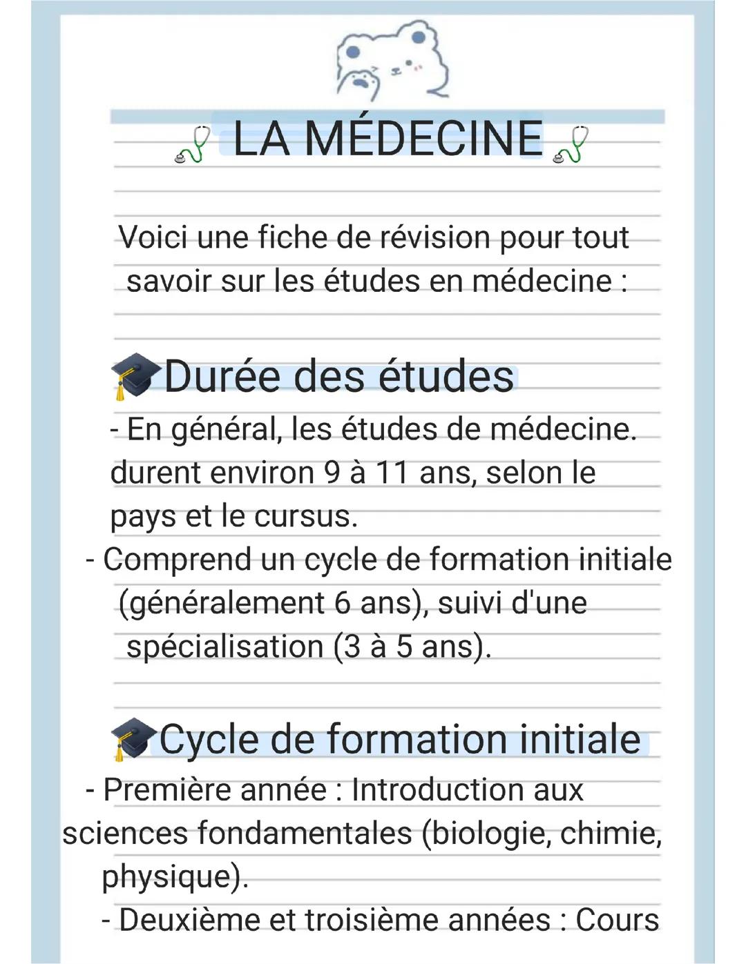 Études en médecine