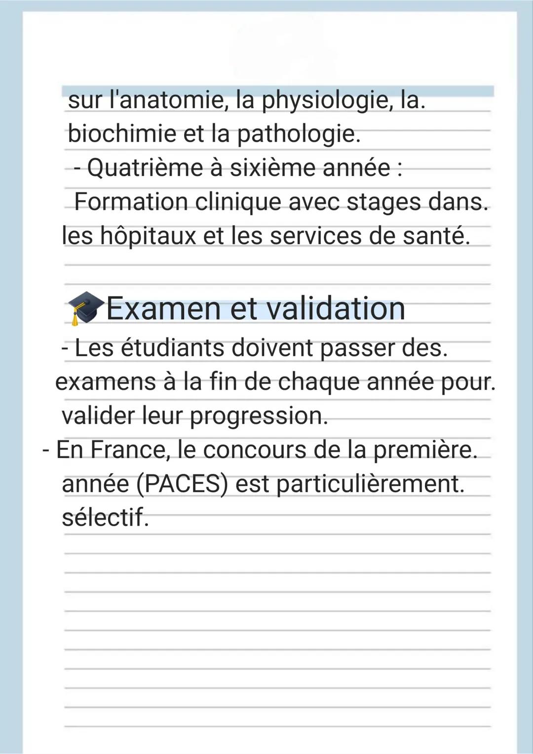 LA MÉDECINE
Voici une fiche de révision pour tout
savoir sur les études en médecine :
Durée des études
- En général, les études de médecine.