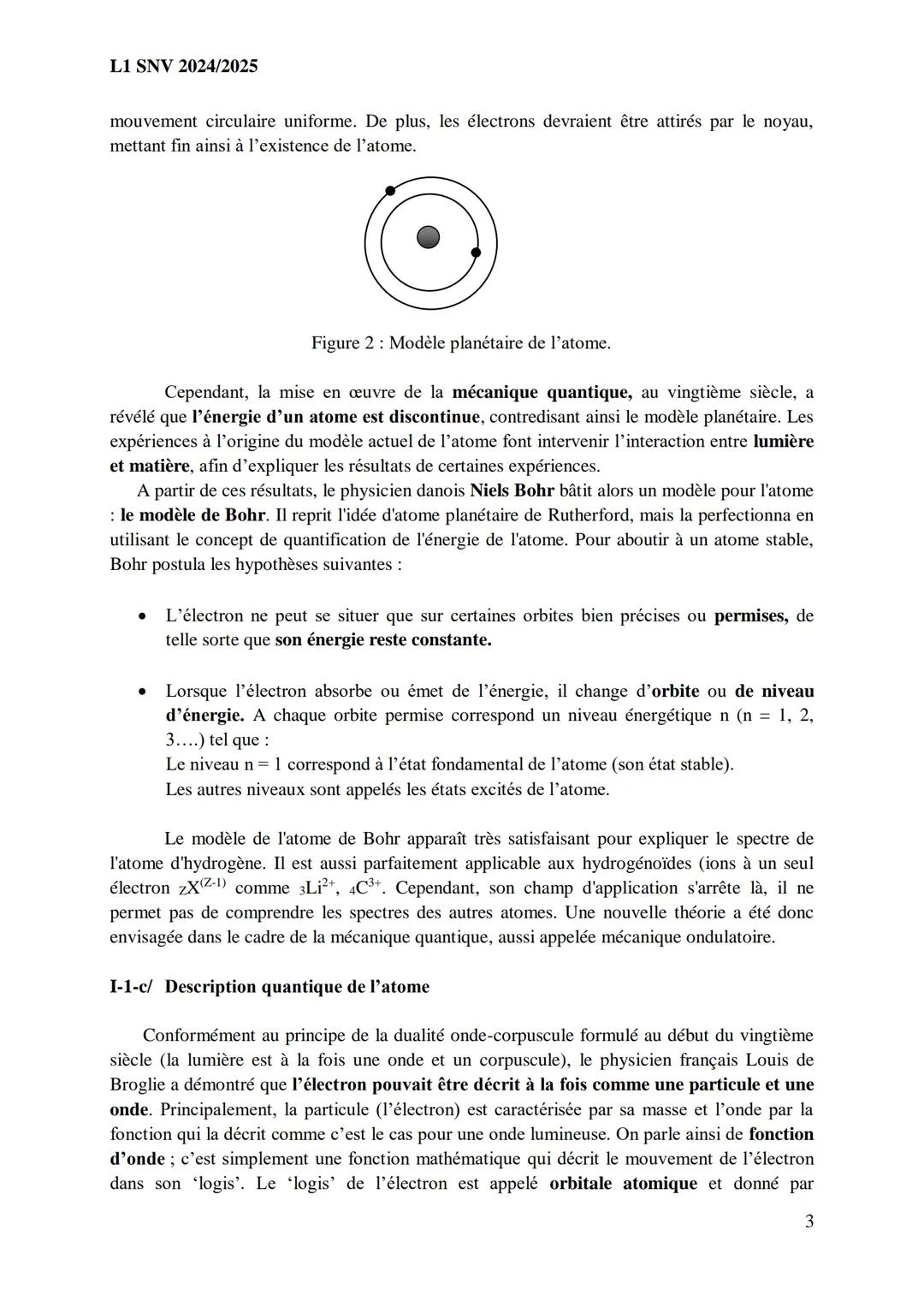 L1 SNV 2024/2025
• Des nucléides sont dits isotopes d’un élément s’ils possèdent le même nombre de
protons mais pas le même nombre de nuclé