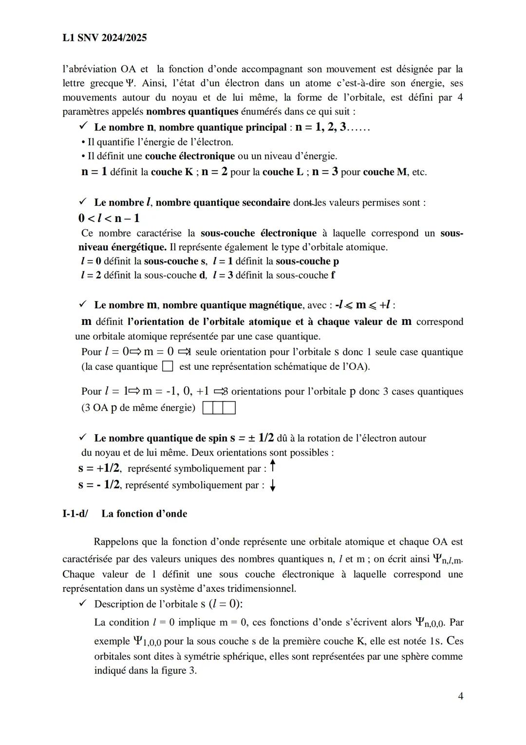 L1 SNV 2024/2025
• Des nucléides sont dits isotopes d’un élément s’ils possèdent le même nombre de
protons mais pas le même nombre de nuclé