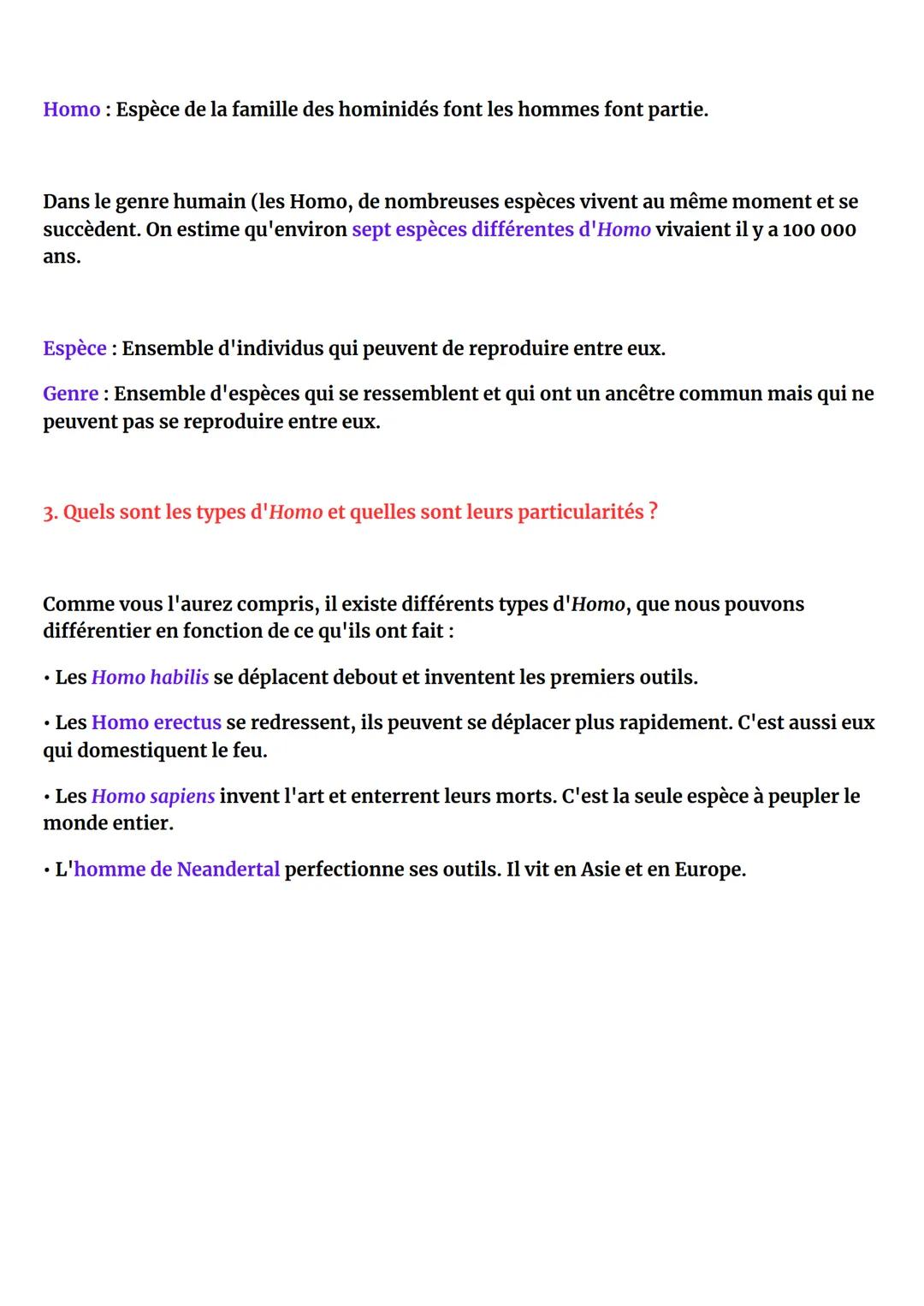 Les débuts de l'humanité
1. Les sciences et l'apparition des premiers hommes
C'est grâce à certaines sciences et métiers que nous pouvons au