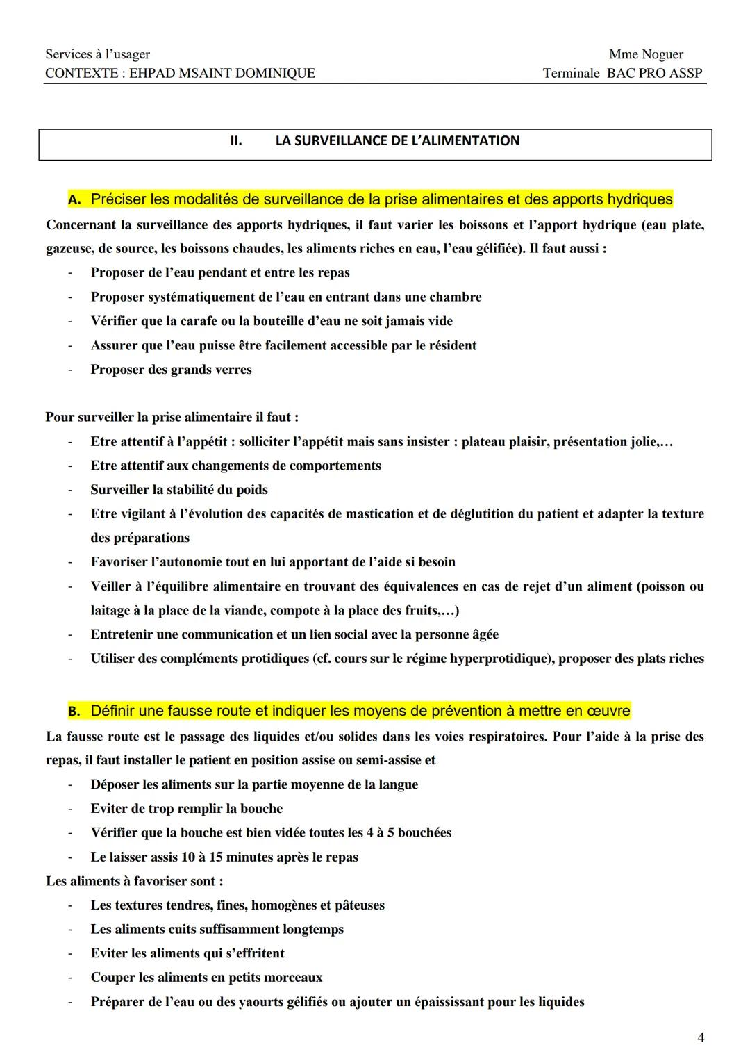 --- OCR Start ---
Services à l'usager
CONTEXTE: EHPAD MSAINT DOMINIQUE
Mme Noguer
Terminale BAC PRO ASSP
Situation professionnelle: Vous tra