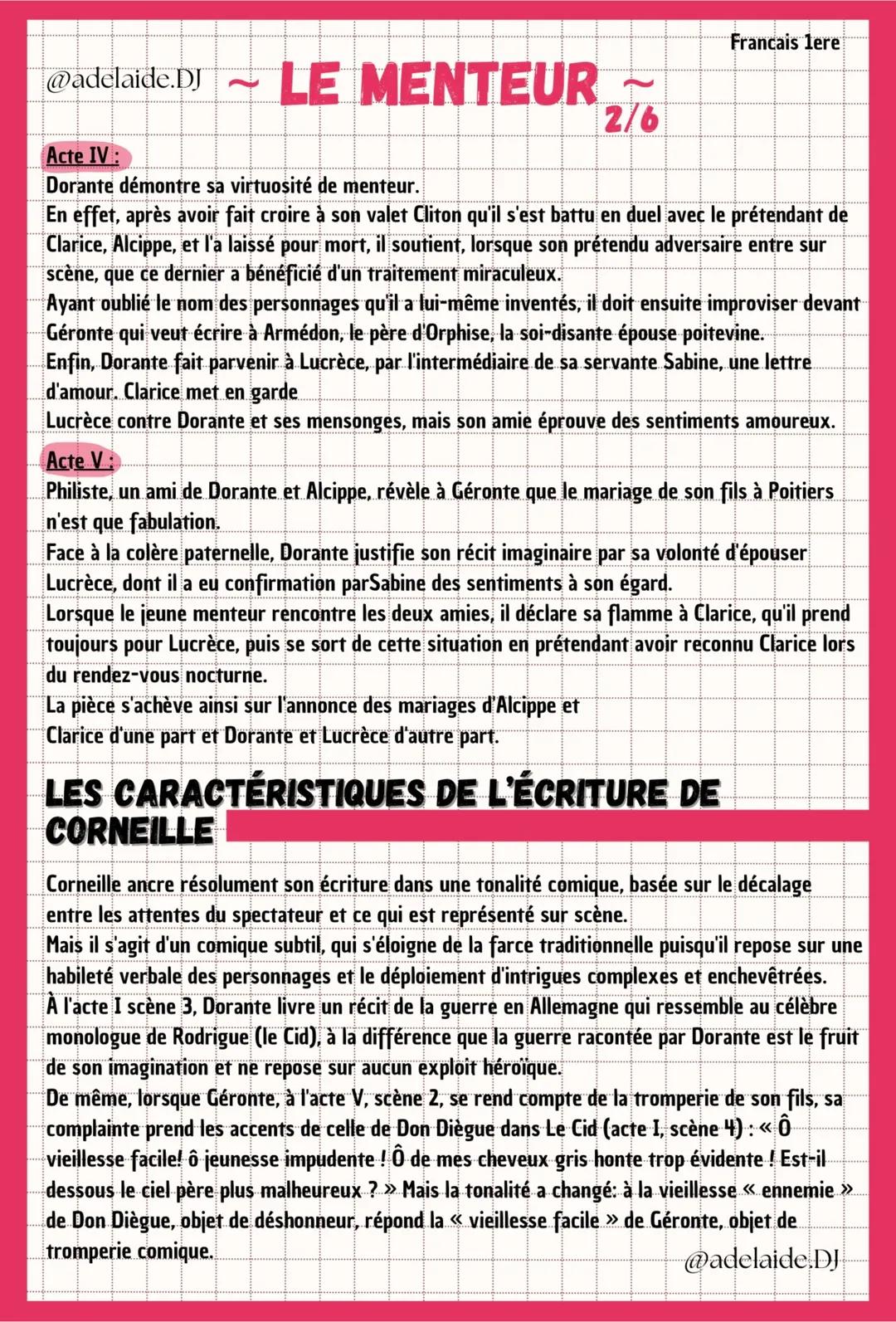 Le menteur de Corneille