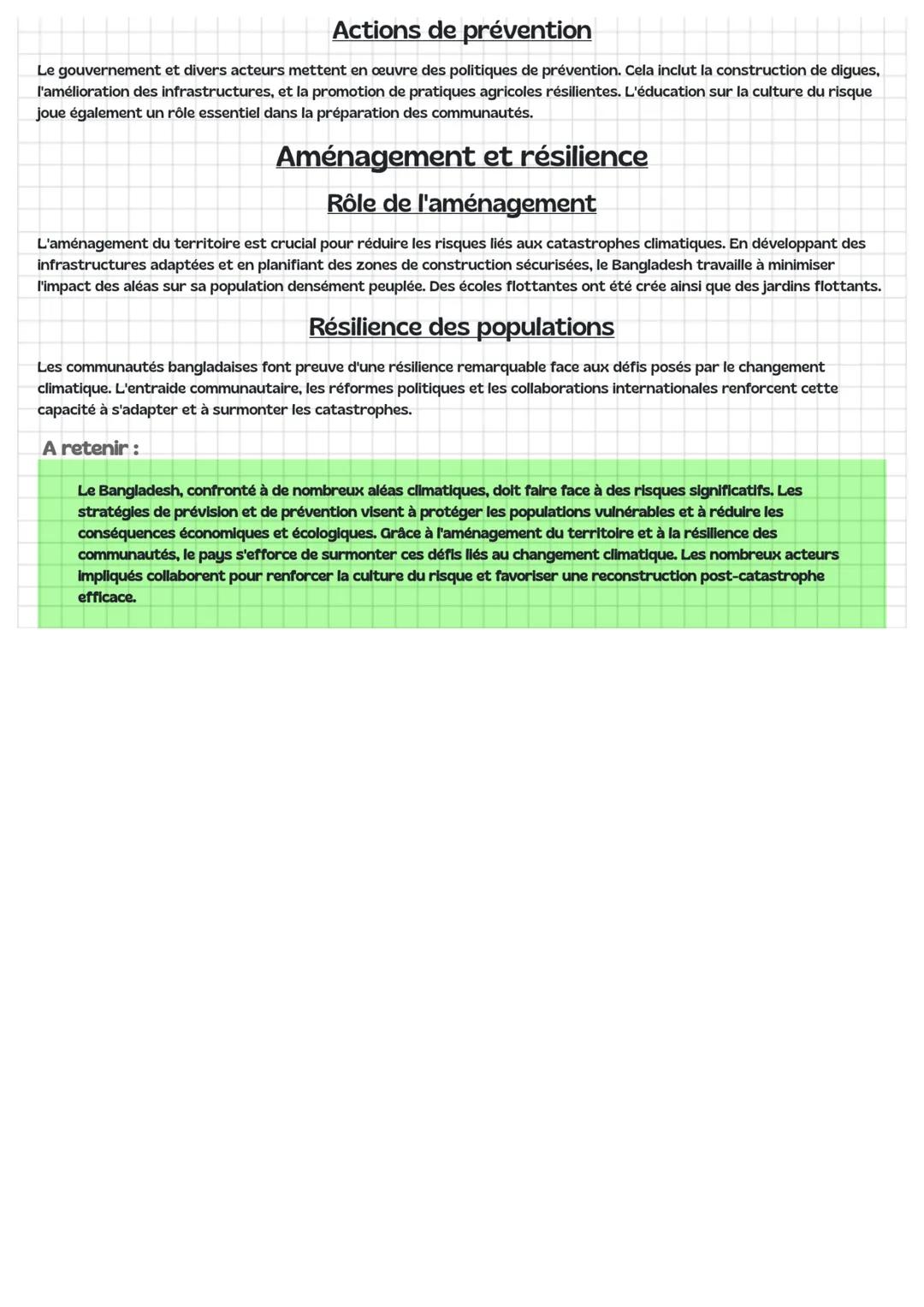 # Les effets du changement climatique sur un
espace densement peuplés (Le Bangladesh)
Définition
Aléas
Probabilités qu'un événement d'origi
