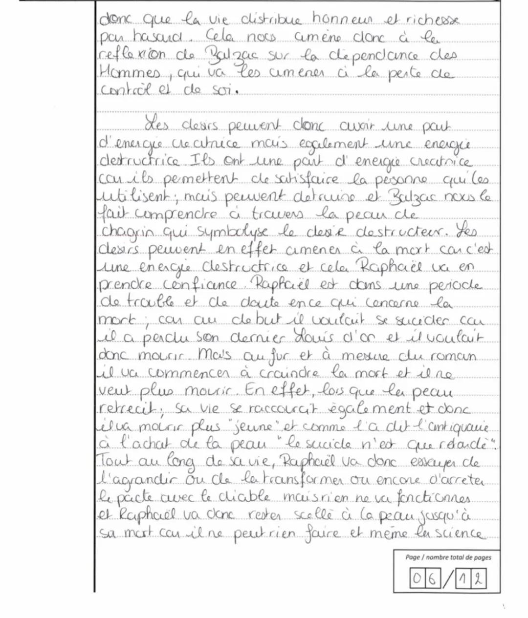 --- OCR Start ---
Français écrit -
Baccalauréat général
17/
20
Appréciation : Exploitation pertinente des
connaissances: Le roman est bien c