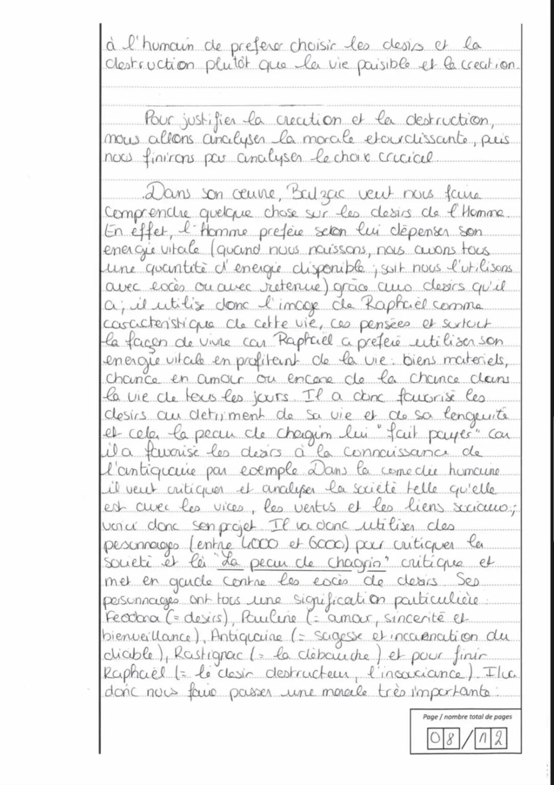 --- OCR Start ---
Français écrit -
Baccalauréat général
17/
20
Appréciation : Exploitation pertinente des
connaissances: Le roman est bien c