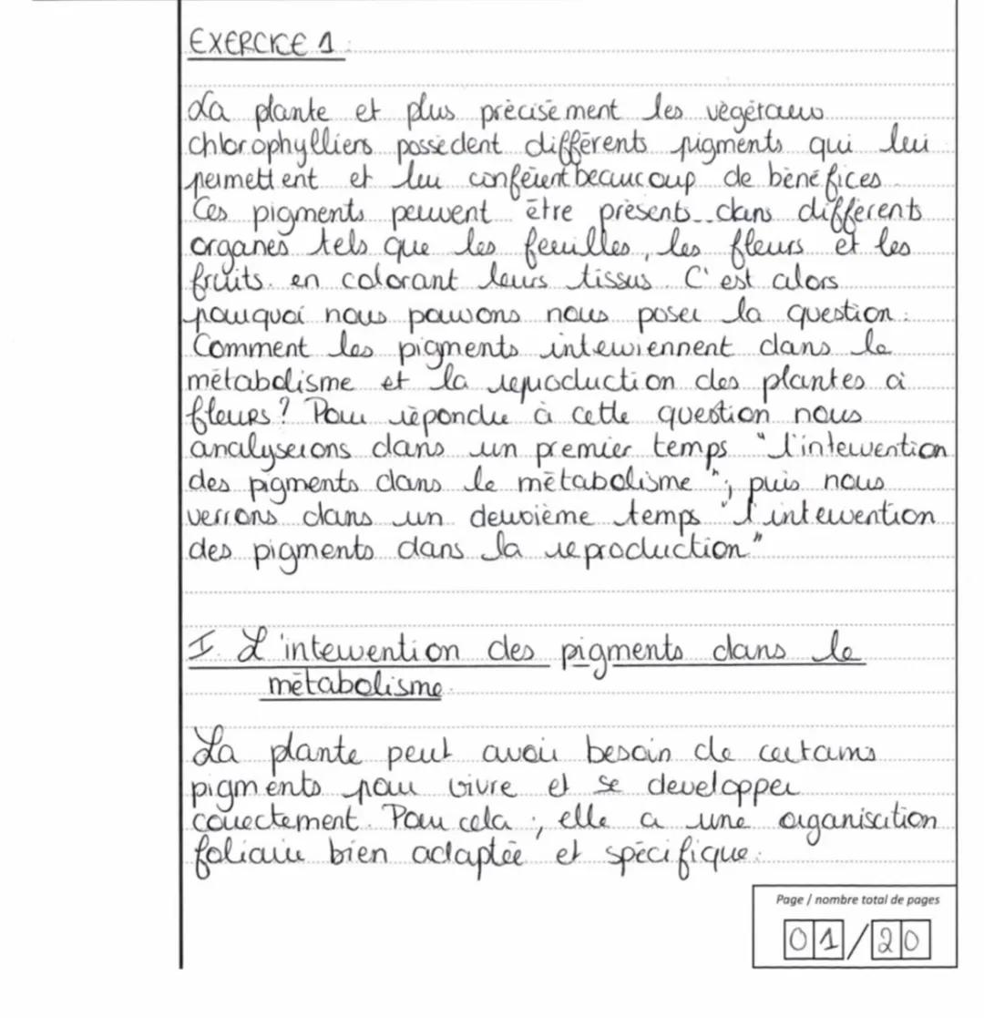 EDS - Sciences de la vie et 15/
15
de la Terre
Appréciation : Exercice 1: Construction
logique, Connaissances complètes et
associées à au mo