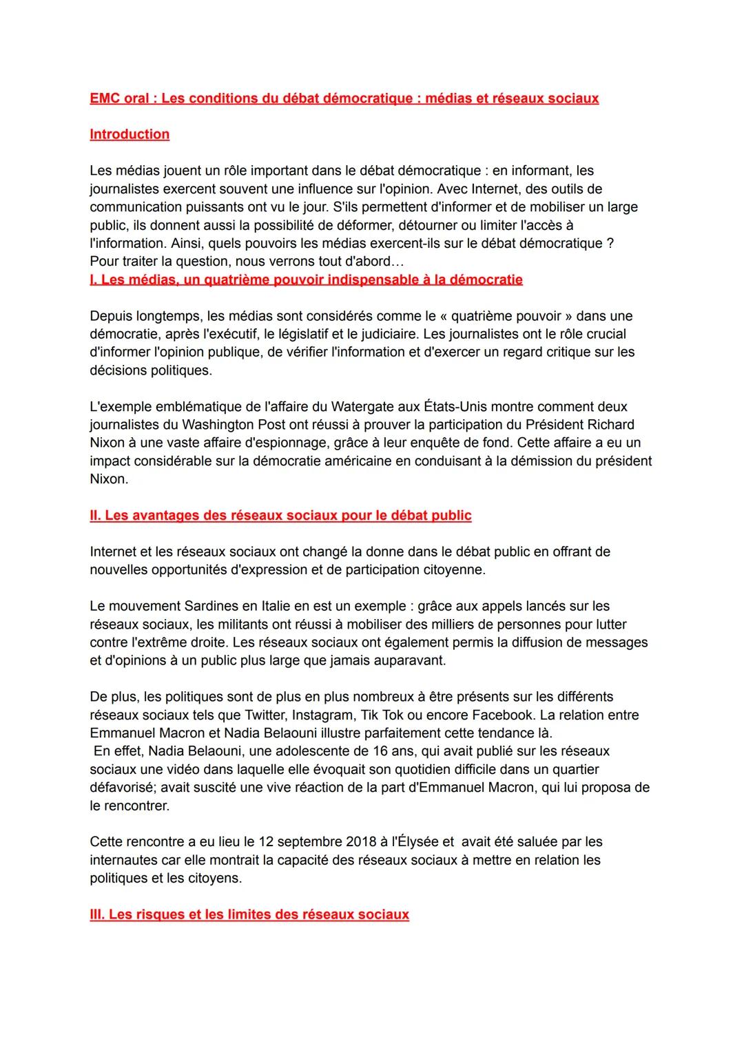 Les conditions du débat démocratique