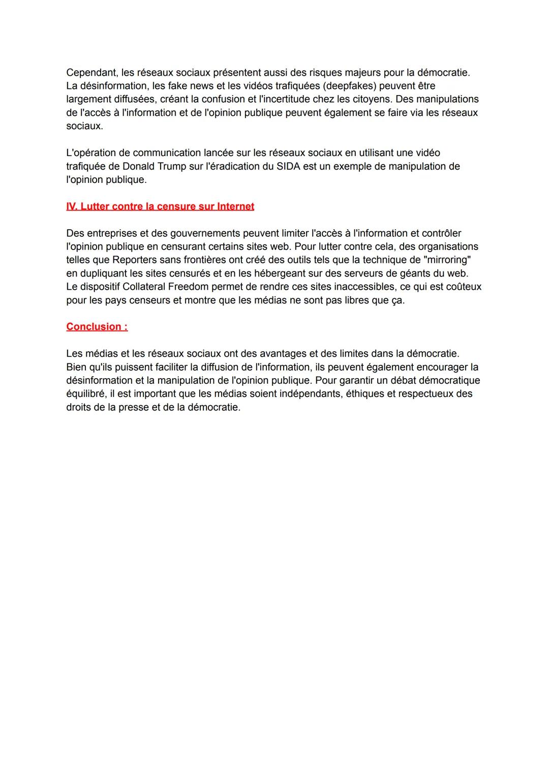 # EMC oral: Les conditions du débat démocratique: médias et réseaux sociaux
Introduction
Les médias jouent un rôle important dans le débat
