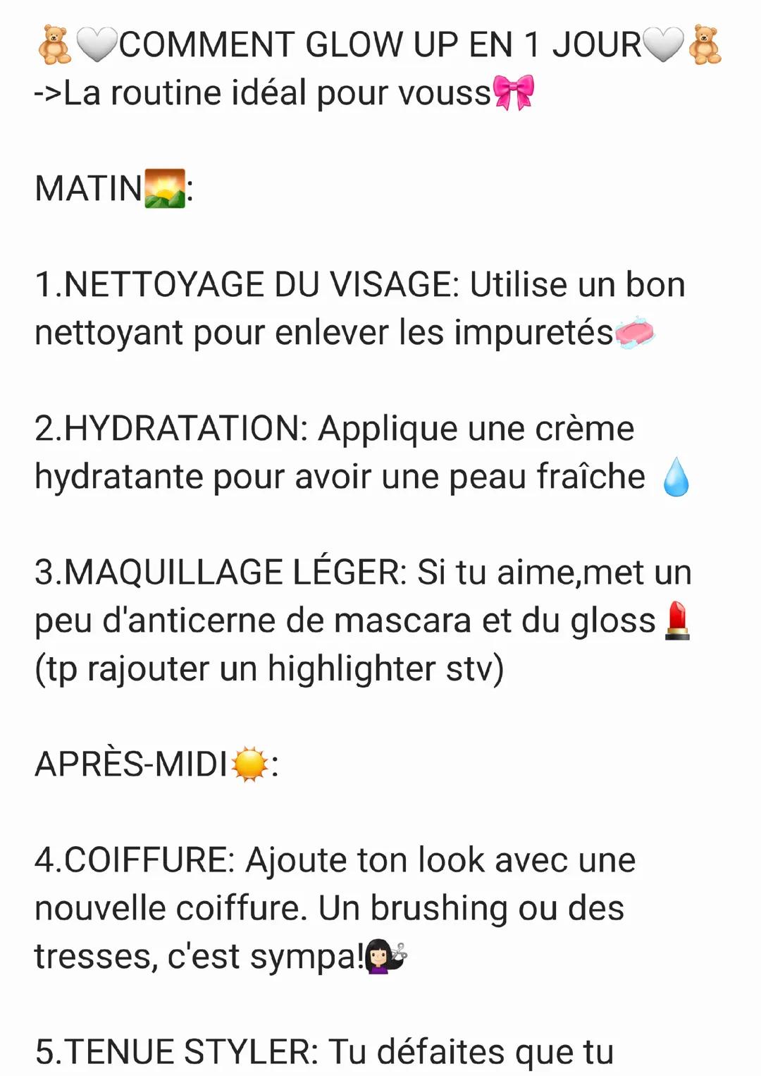 🧸🤍COMMENT GLOW UP EN 1 JOUR🤍🧸