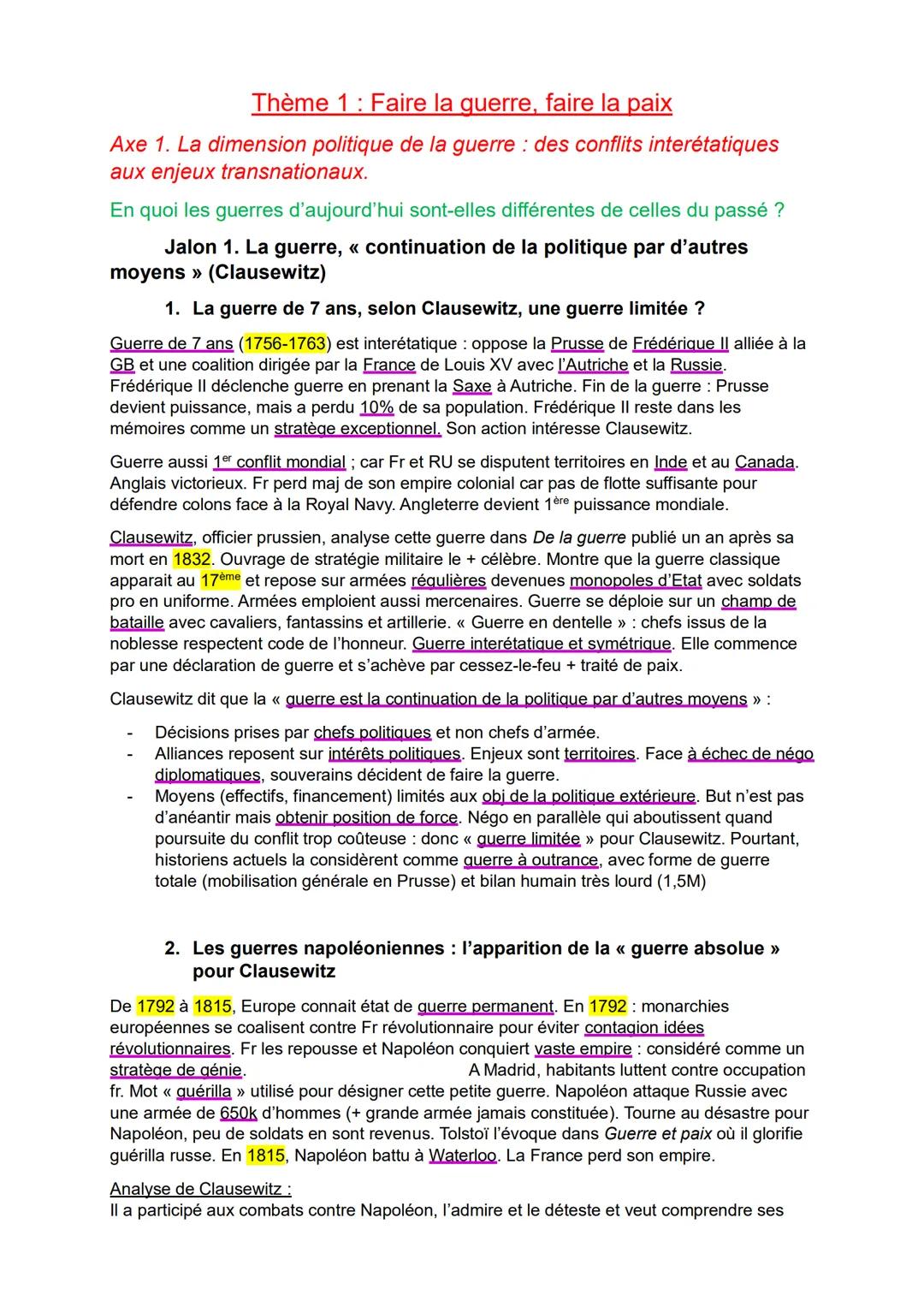 --- OCR Start ---
Thème 1: Faire la guerre, faire la paix
Introduction: formes de conflits et tentatives de paix dans le monde
actuel
Confli