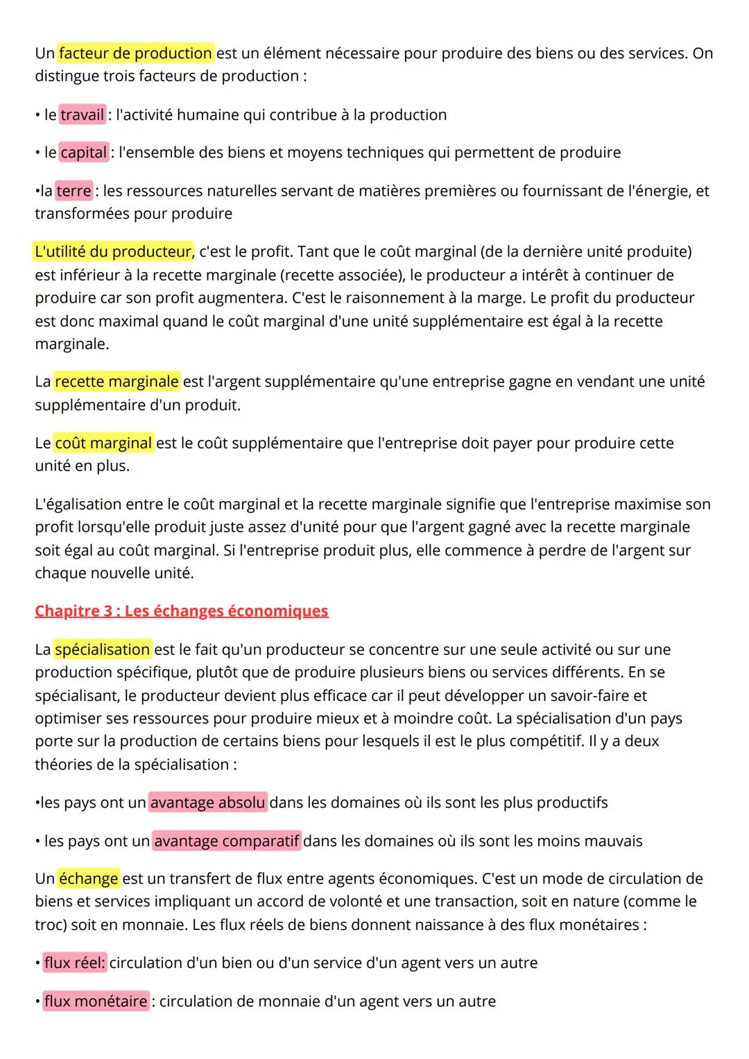 --- OCR Start ---
Définition
Économie
Chapitre 1: Les agents économiques et les différents types de biens et services
biens libres :disponib