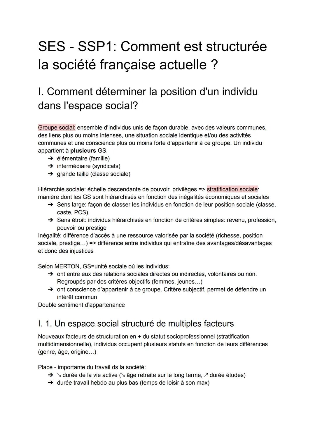 Comment est structurée la société française actuelle ?