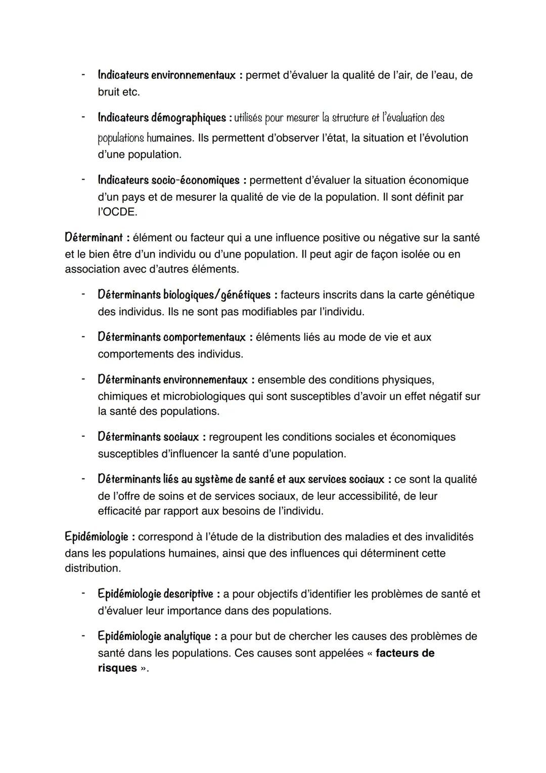 --- OCR Start ---
Sanitaire ler ST2S
Santé : état de complet bien-être physique, mental et social, qui ne consiste pas
seulement en l'absenc
