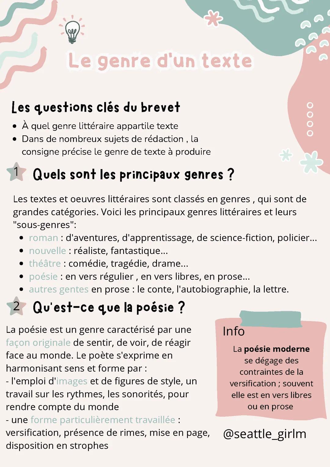 Le genre d'un texte