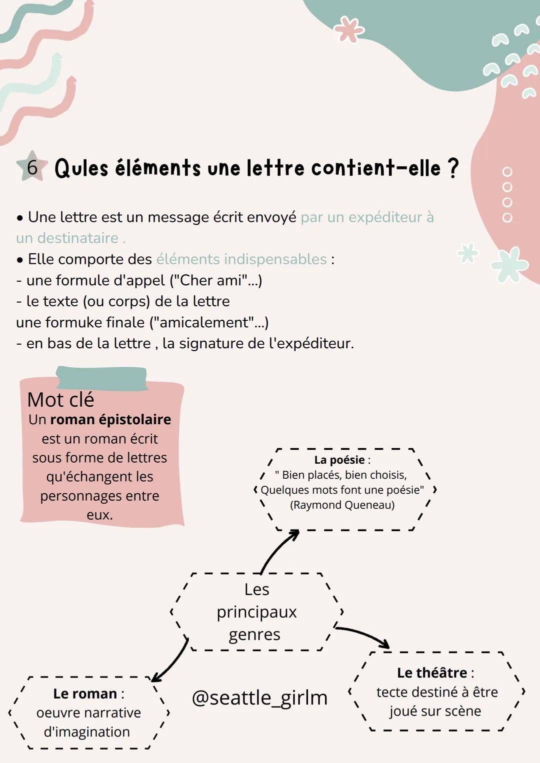 --- OCR Start ---
Le genre d'un texte
Les questions clés du brevet
• À quel genre littéraire appartile texte
• Dans de nombreux sujets de ré