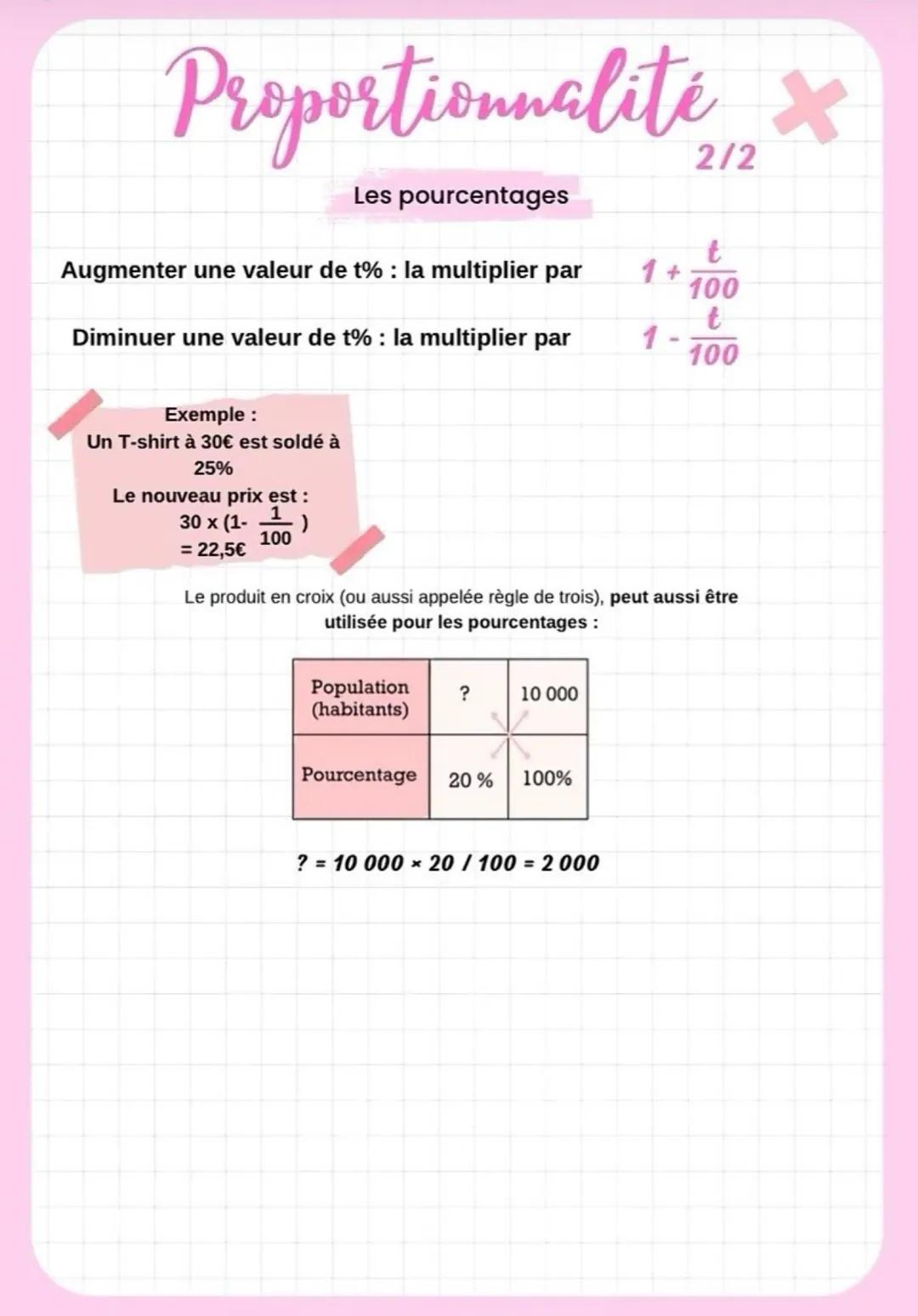 --- OCR Start ---
Proportionnalité
Les tableaux de proportionnalité
2 grandeurs sont proportionnelles si on passe d'une grandeur à l'autre e