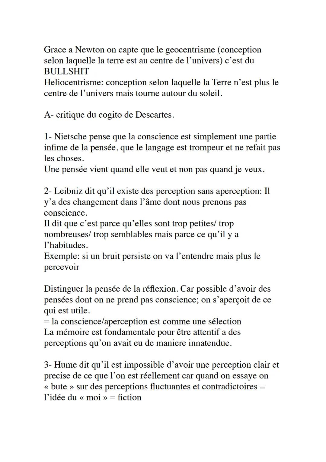 # La conscience
Philosophie
2 types de conscience :
* Conscience psychologique = Spontanée = activité
psychique: intuition immédiat
