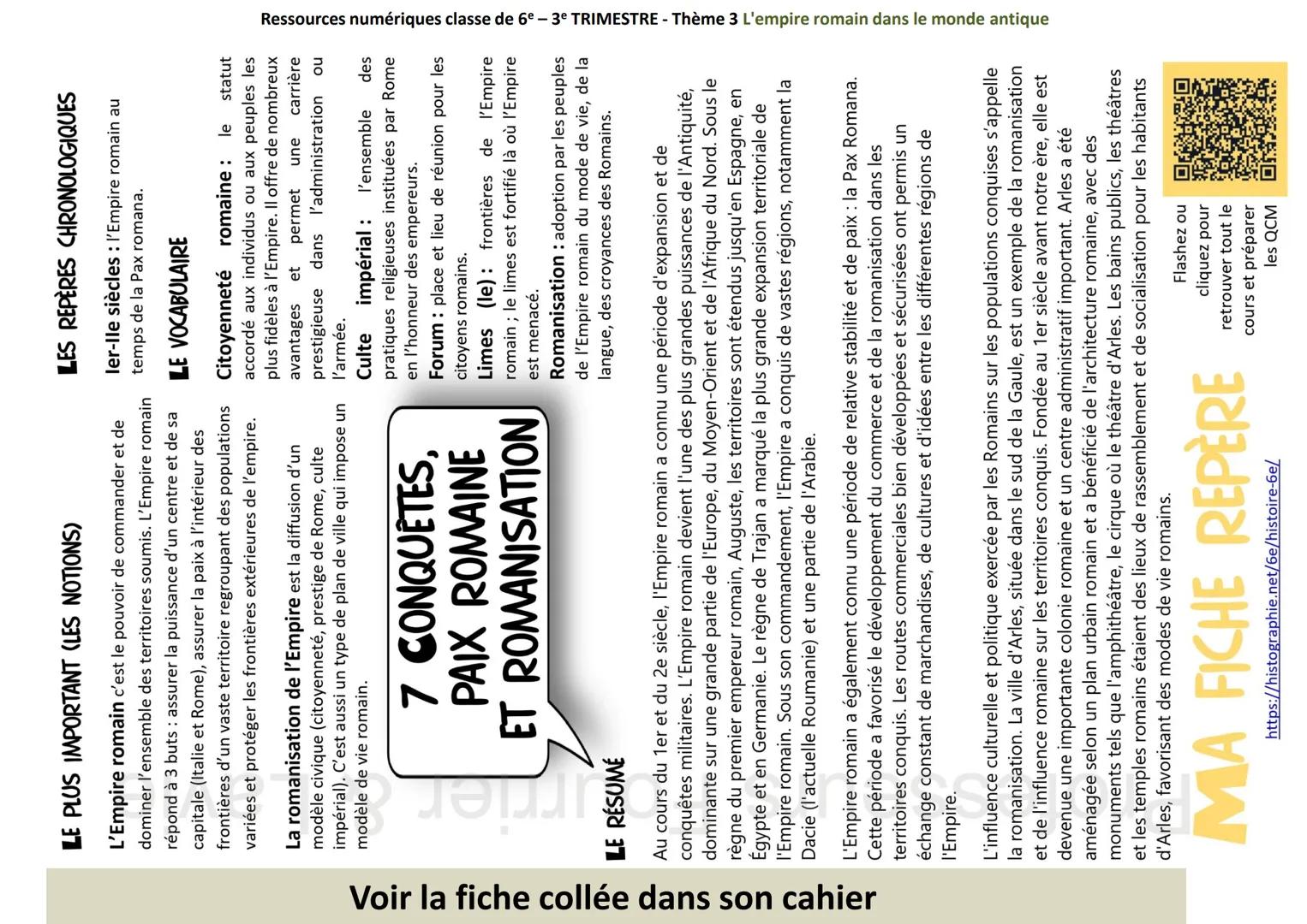 Ressources numériques classe de 6º -3º TRIMESTRE - Thème 3 L'empire romain dans le monde antique
THÈMe 3 L'empire romain dans le monde
Thè