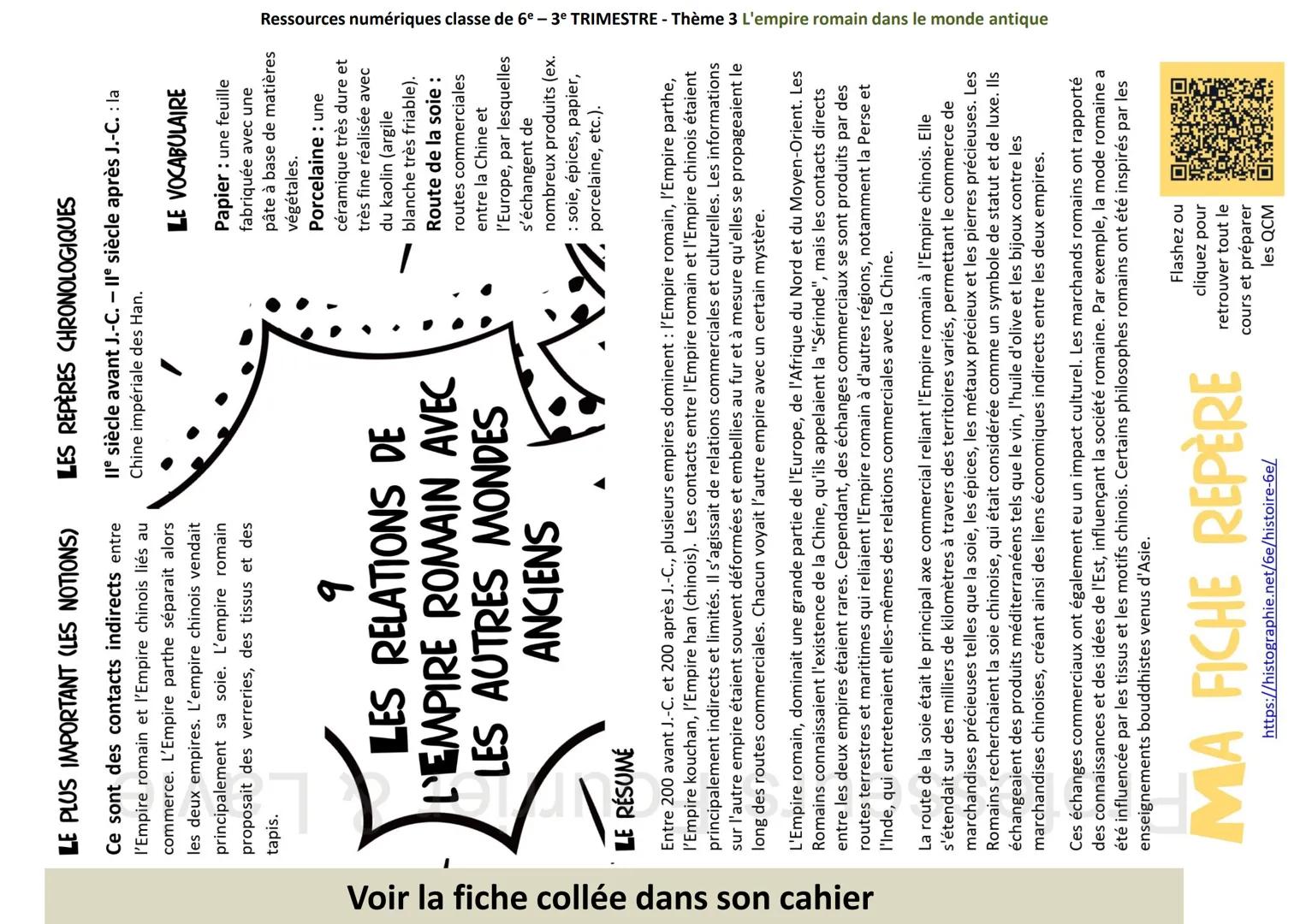 Ressources numériques classe de 6º -3º TRIMESTRE - Thème 3 L'empire romain dans le monde antique
THÈMe 3 L'empire romain dans le monde
Thè