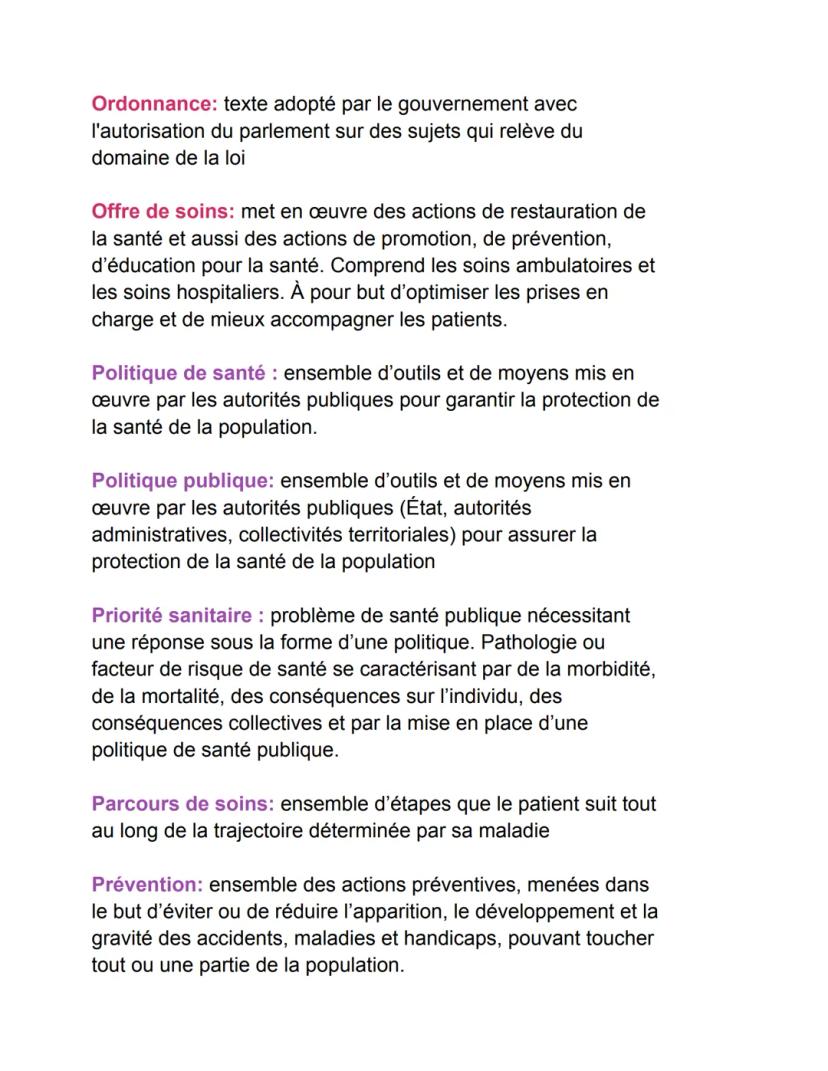 # Arrêtés: texte adopté pour l'application d'une loi ou dans des
domains qui ne relève pas de la loi
# Agence sanitaire: spécialisées dans