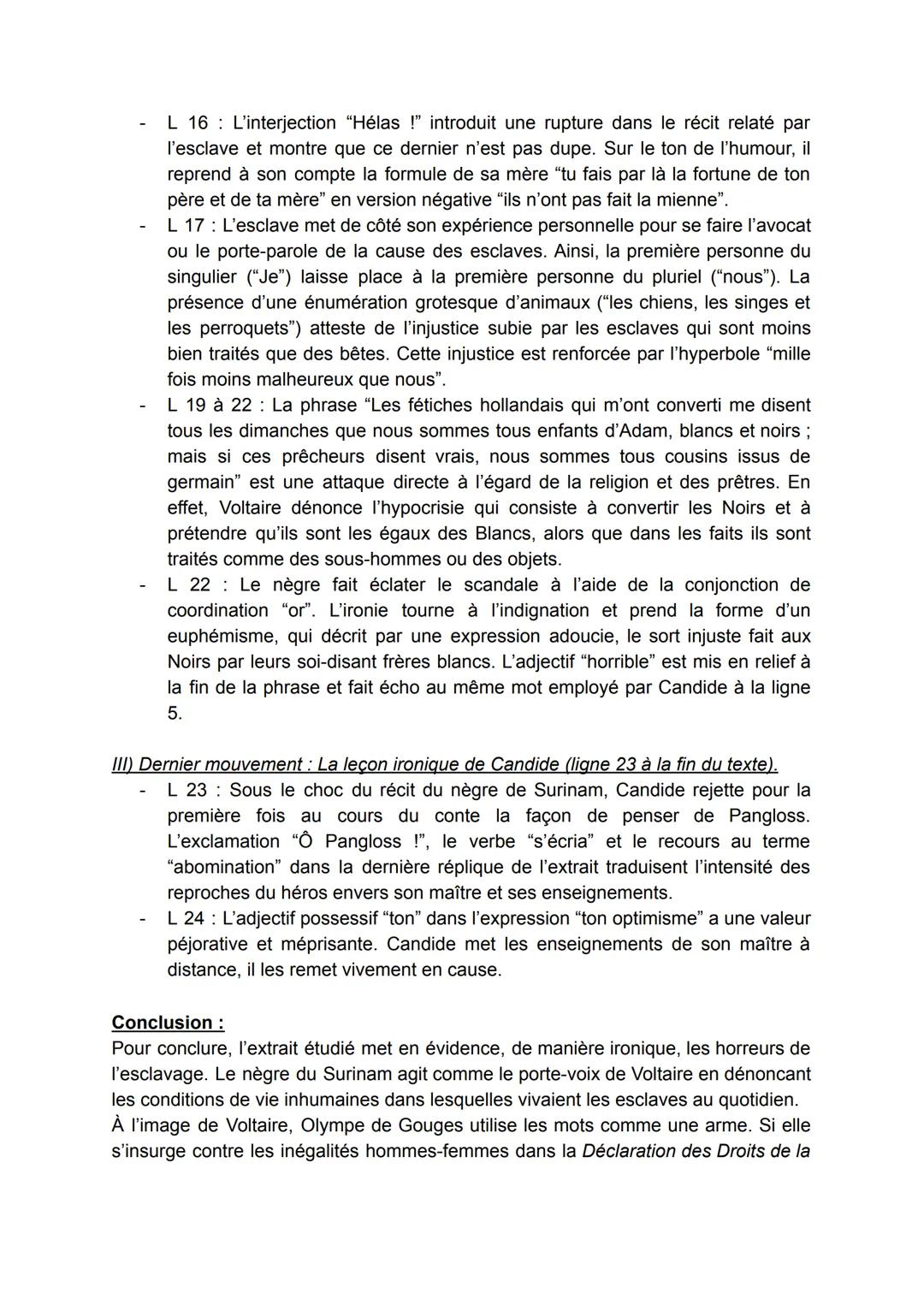# Objet d'étude: La littérature d'idées du XVII au XIXe siècle.
# Étude linéaire: Texte du parcours "Écrire et combattre pour l'égalité" :