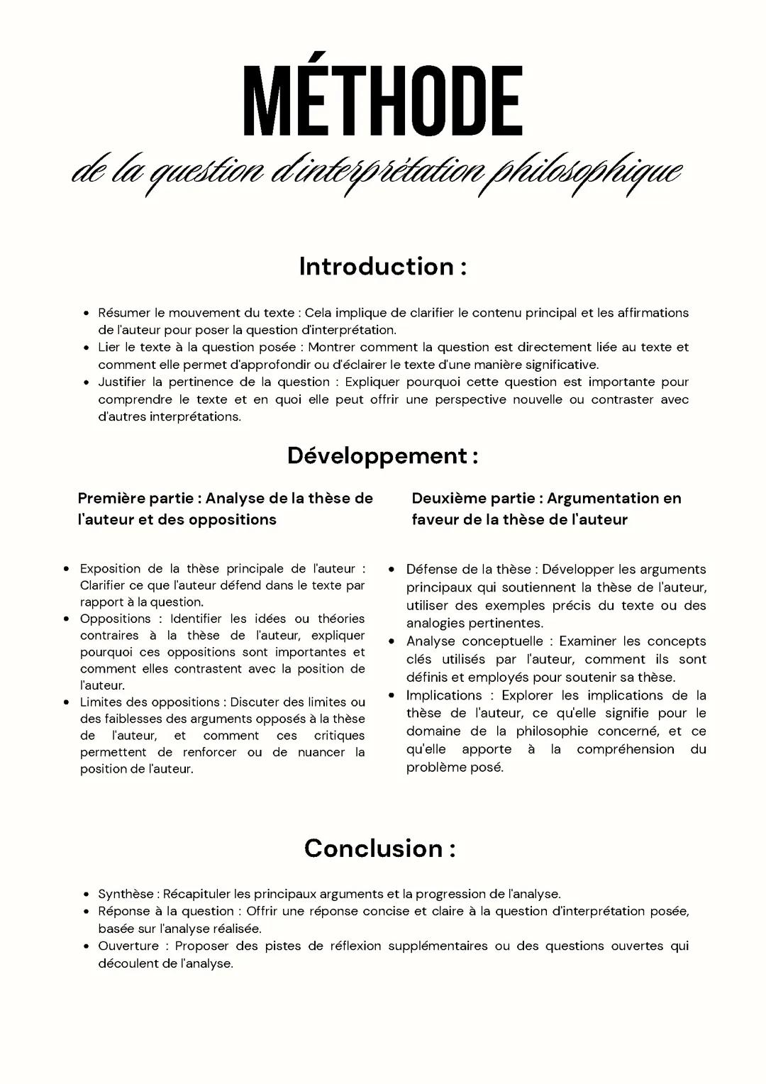 Méthode de la question d’interprétation philosophique