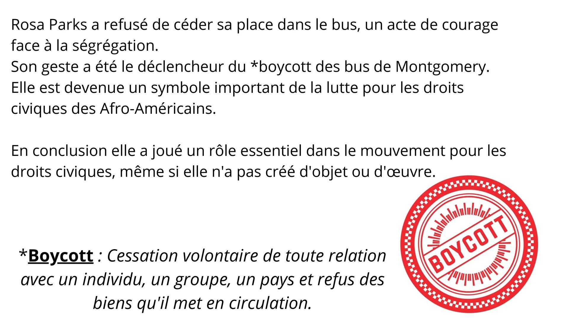 # Présentation d'une femme
d'exception durant le XIXème siècle.
# Rosa PARKS
1913-2005 ALABAMA
Tuskegee
MACON COUNTY
Rosa Parks est née le