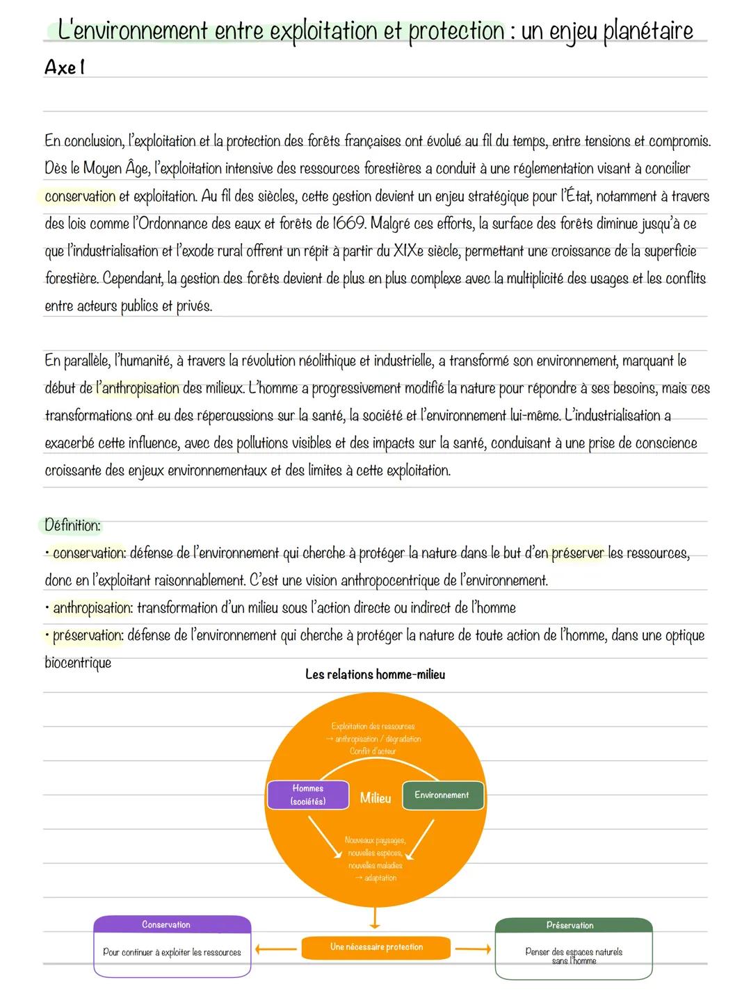 L'environnement entre
exploitation et
protection : un enjeu
planétaire L'environnement entre exploitation et protection: un enjeu planétaire