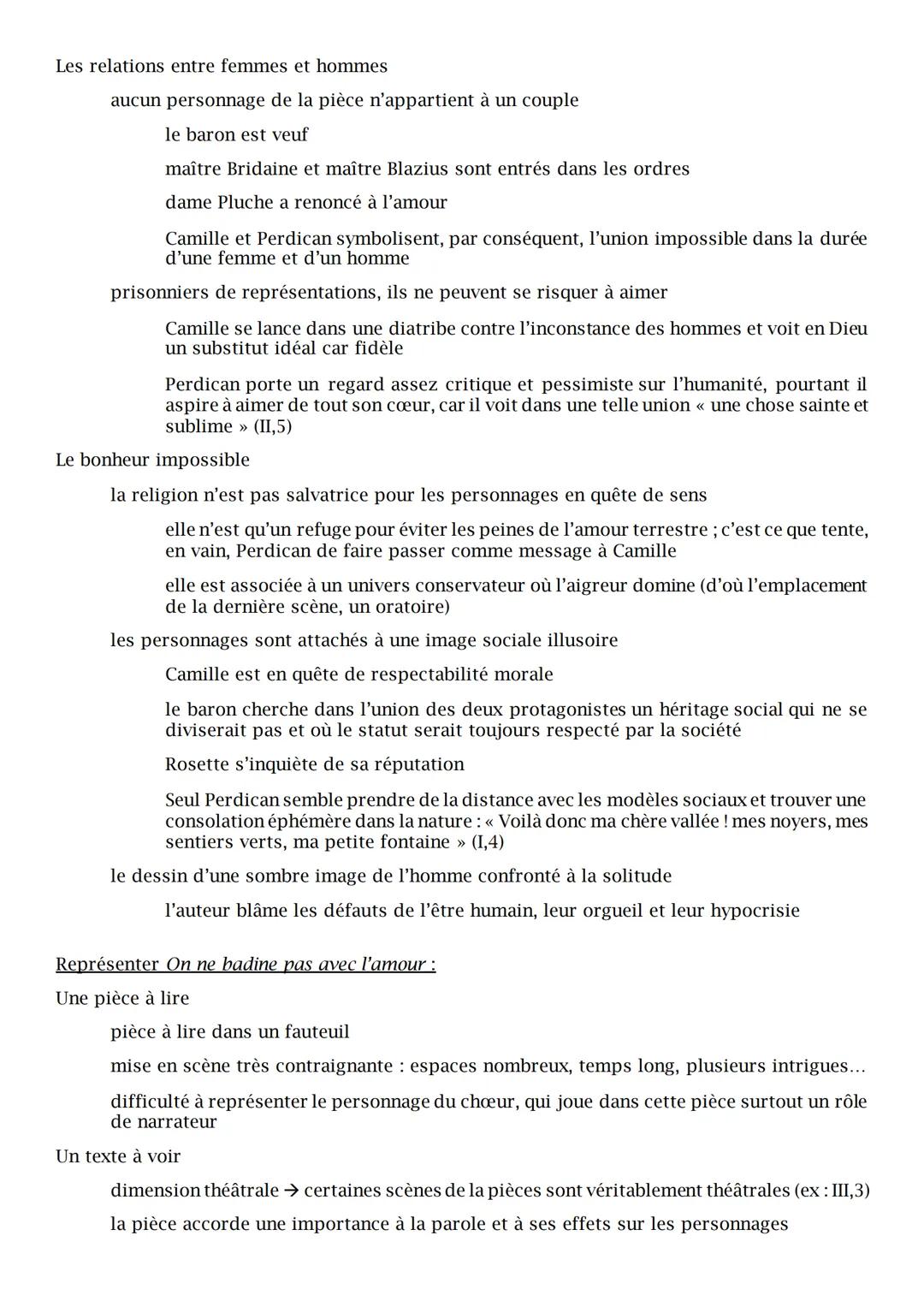 --- OCR Start ---
Objet d'étude: Le théâtre du XVIIe au XXIe siècles.
On ne badine pas avec l'amour, Alfred de Musset, 1834.
Informations su