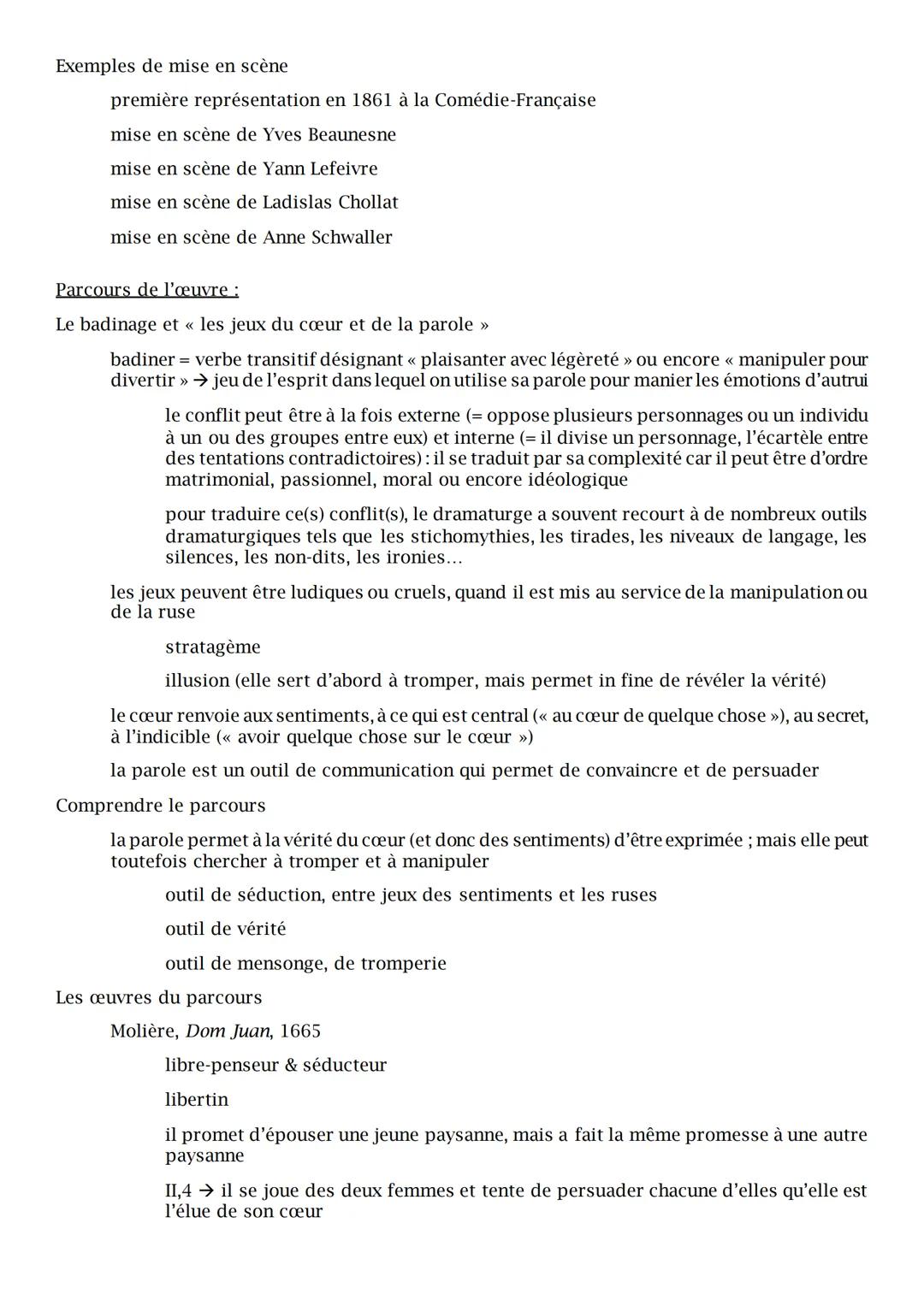 --- OCR Start ---
Objet d'étude: Le théâtre du XVIIe au XXIe siècles.
On ne badine pas avec l'amour, Alfred de Musset, 1834.
Informations su