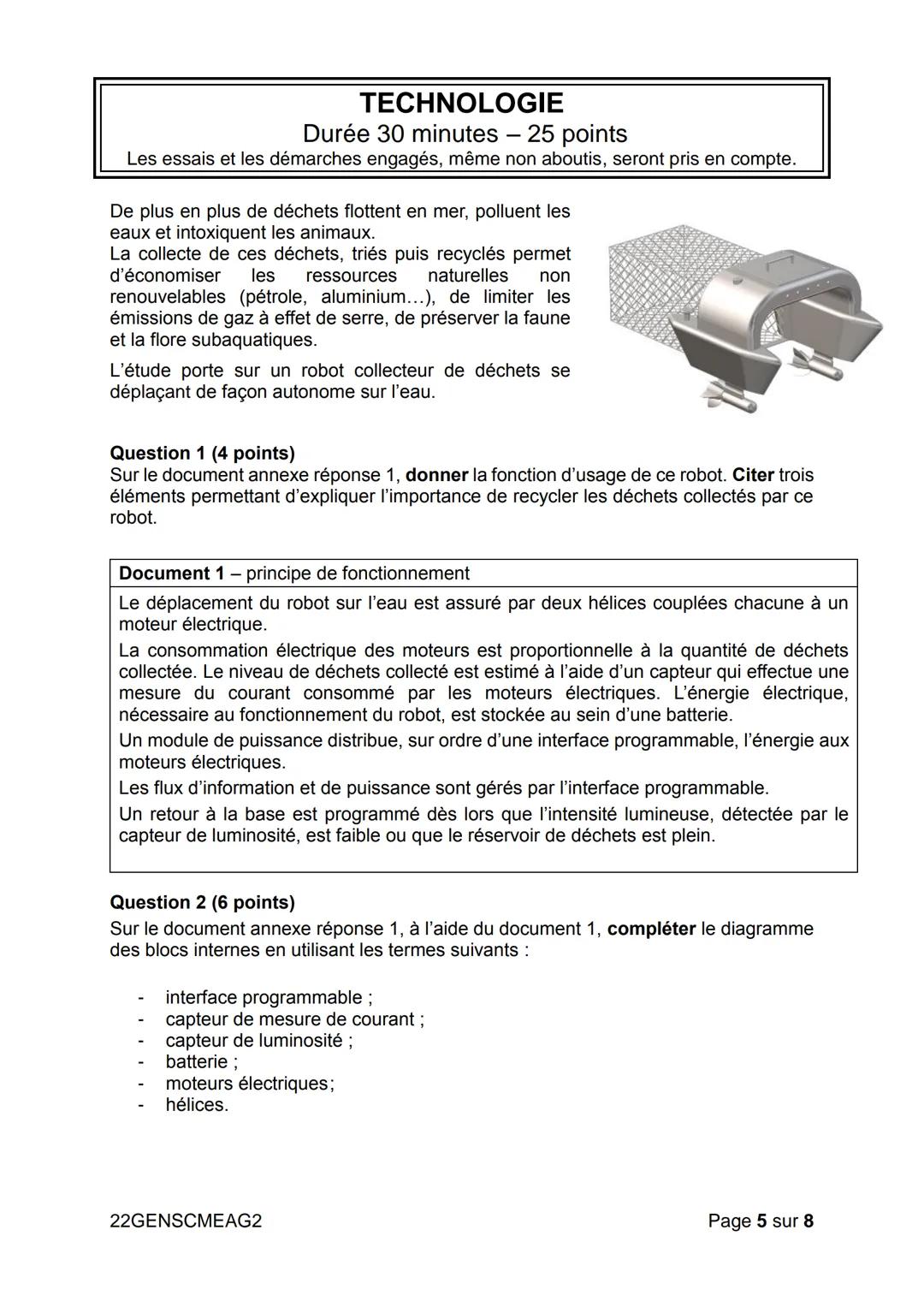 # DIPLÔME NATIONAL DU BREVET
# SESSION 2022
Durée de l'épreuve : 1 h
# SCIENCES
Série générale
50 points
Dès que le sujet vous est remis
