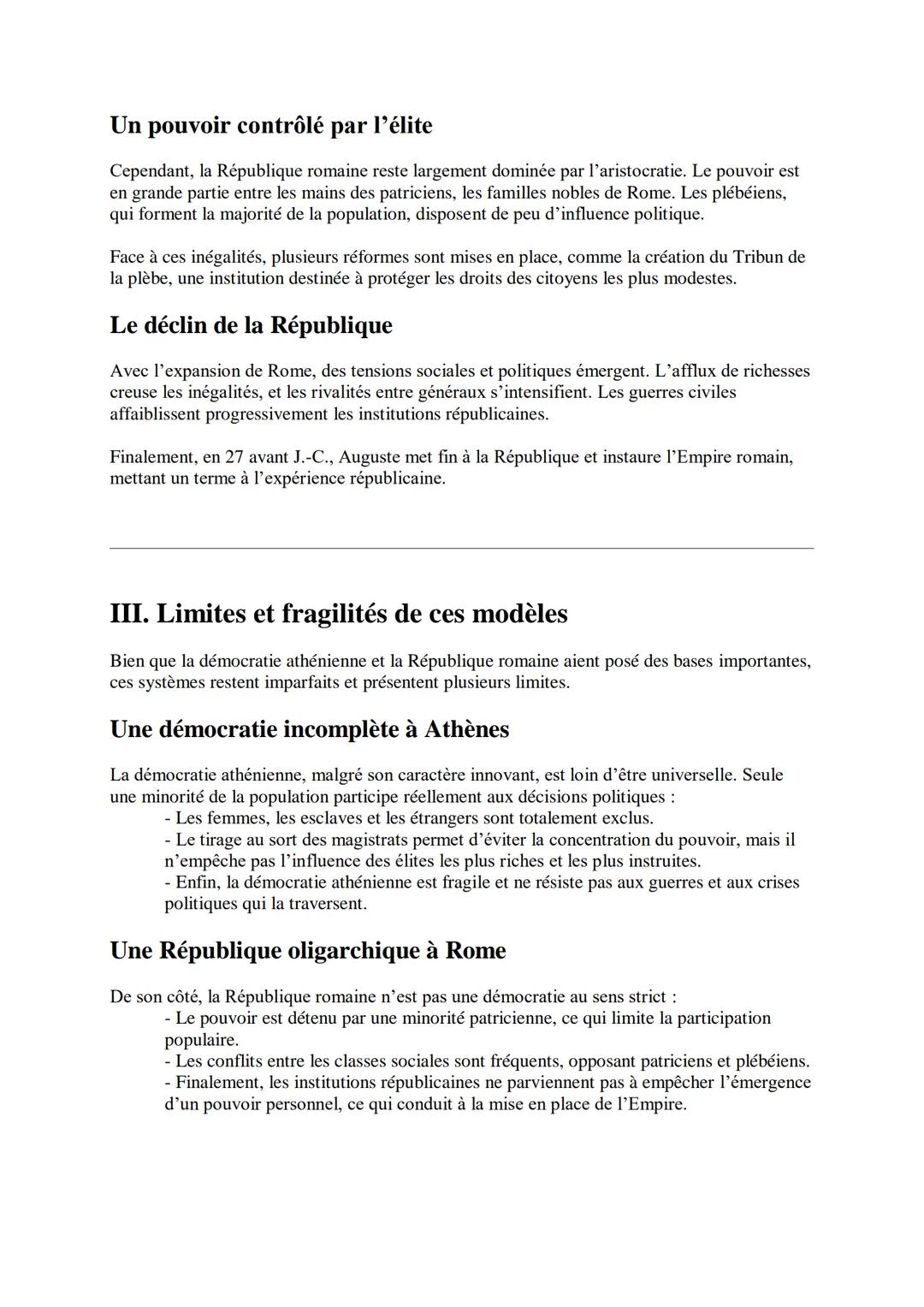 # Domaine 1 - Le leg grec et romain
Introduction
Aujourd'hui, je vais vous parler des origines de la démocratie, un concept fondamental qu