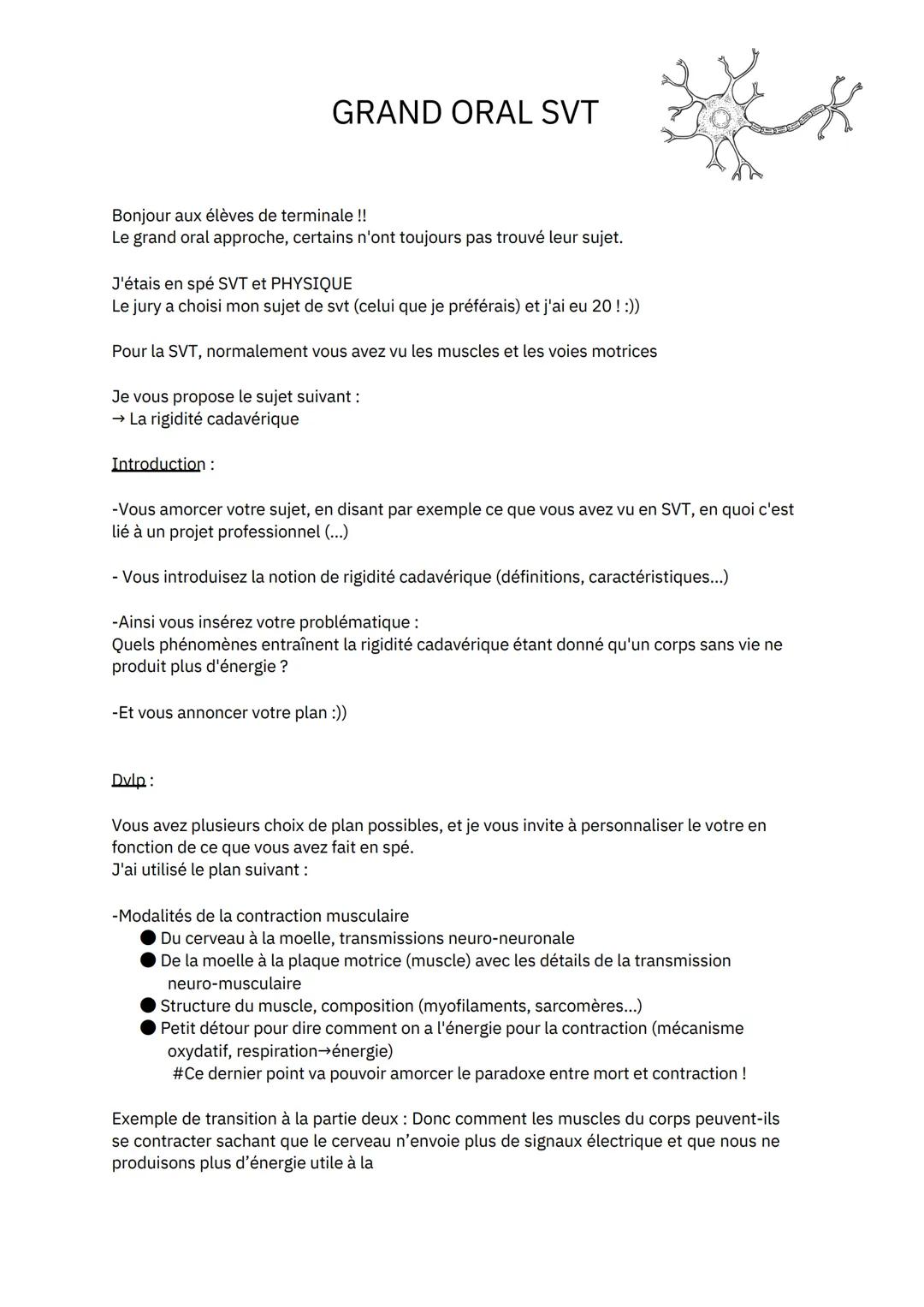 # GRAND ORAL SVT
Bonjour aux élèves de terminale !!
Le grand oral approche, certains n'ont toujours pas trouvé leur sujet.
J'étais en spé