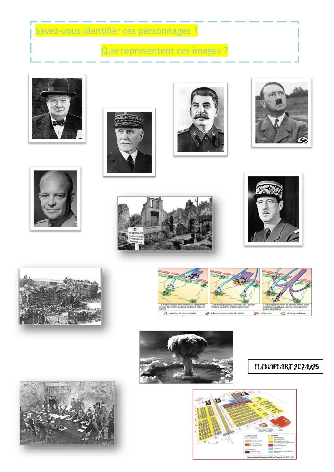 # AIDE A LA REVISION
LA SECONDE
GUERRE MONDIALE
Dates à connaître
• Début de la deuxième Guerre mondiale
1 septembre 1939
• Entrée en gue