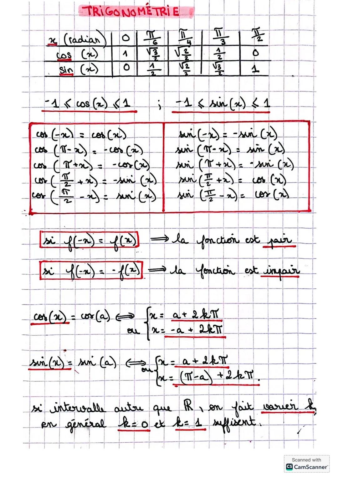# TRIGONOMETRIE
| $x$ (radian) | 0 | $\frac{\pi}{6}$ | $\frac{\pi}{4}$ | $\frac{\pi}{3}$ | $\frac{\pi}{2}$ |
|---|---|---|---|---|---|
| $c