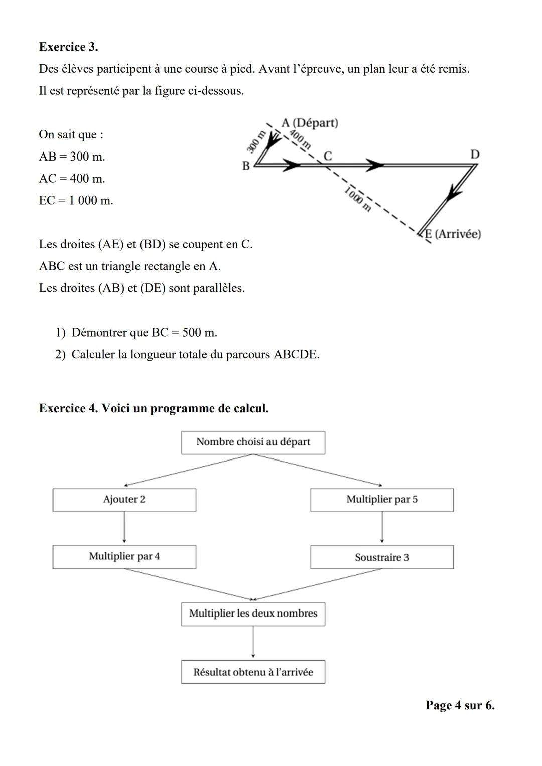 --- OCR Start ---
Collège du Penker
Diplôme National du Brevet.
Examen Blanc.
Epreuve de :
Mathématiques.
Série Générale.
Durée de l'épreuve