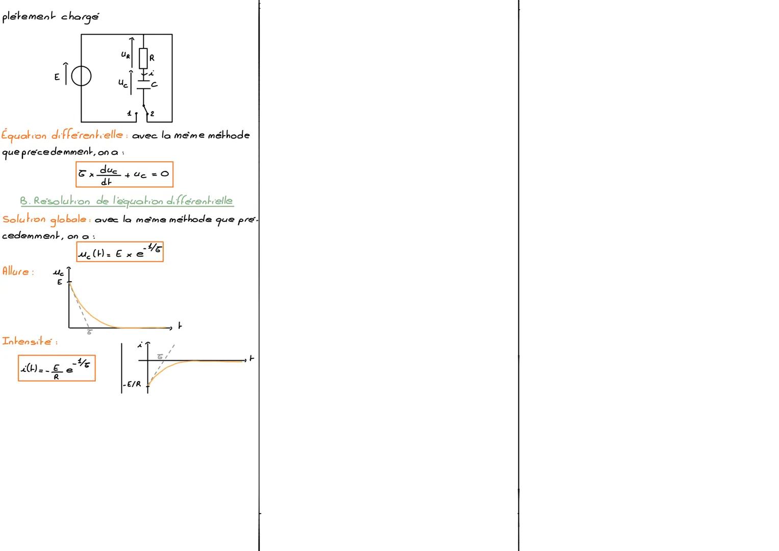 I. Intensité d'un courant électrique en régime
variable
au-delà de la tension de claquage, une étincel
le peut apparaître dans lisolant et p