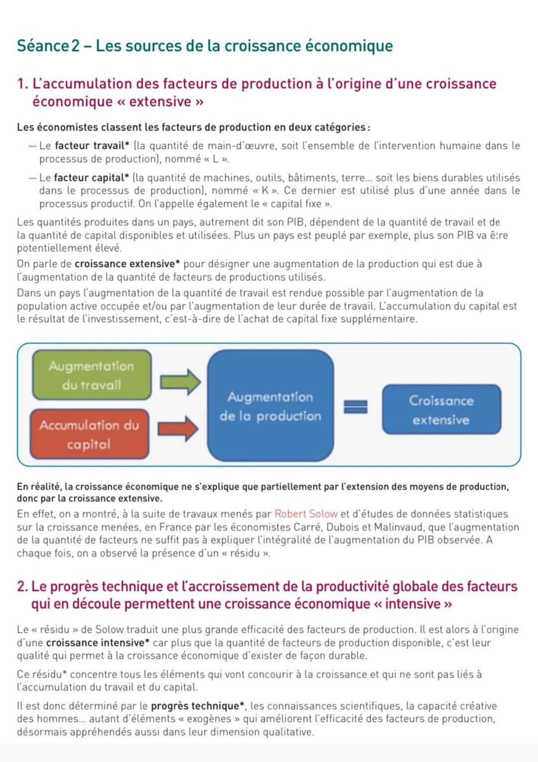 # I - LES SYNTHÈSES
Quels sont les sources et les défis de la croissance économique ?
PARTIE 1
Le processus de croissance économique et l
