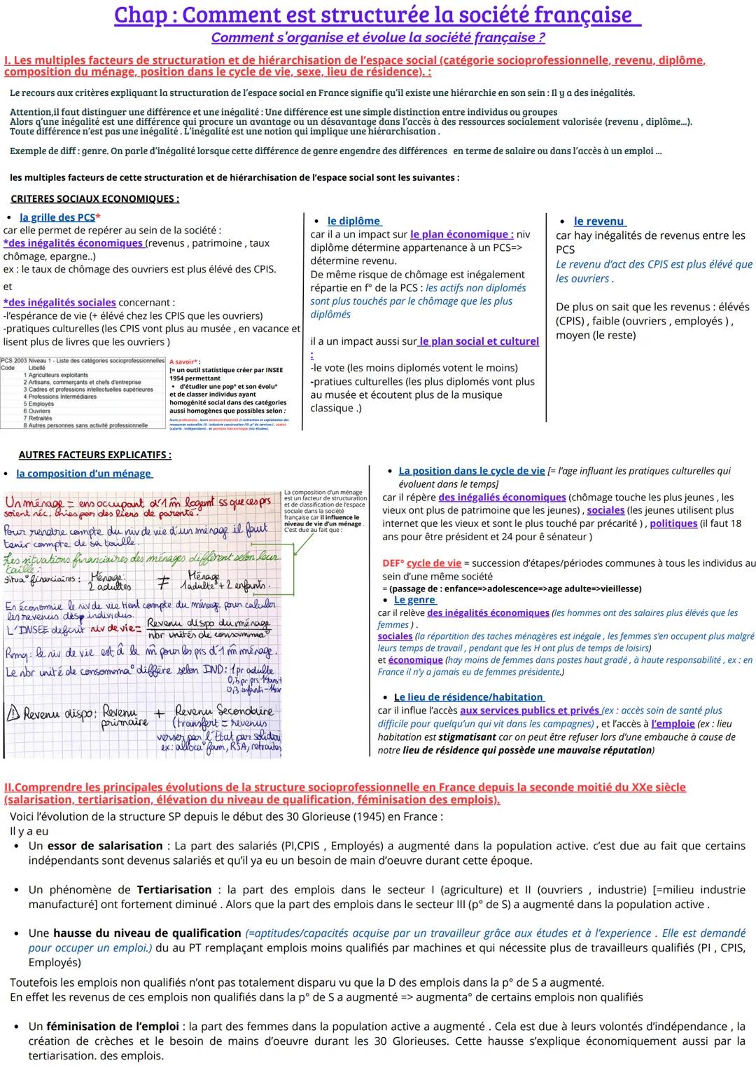 --- OCR Start ---
III. Connaître les théories des classes et de la stratification sociale dans la tradition sociologique (Marx, Weber); comp