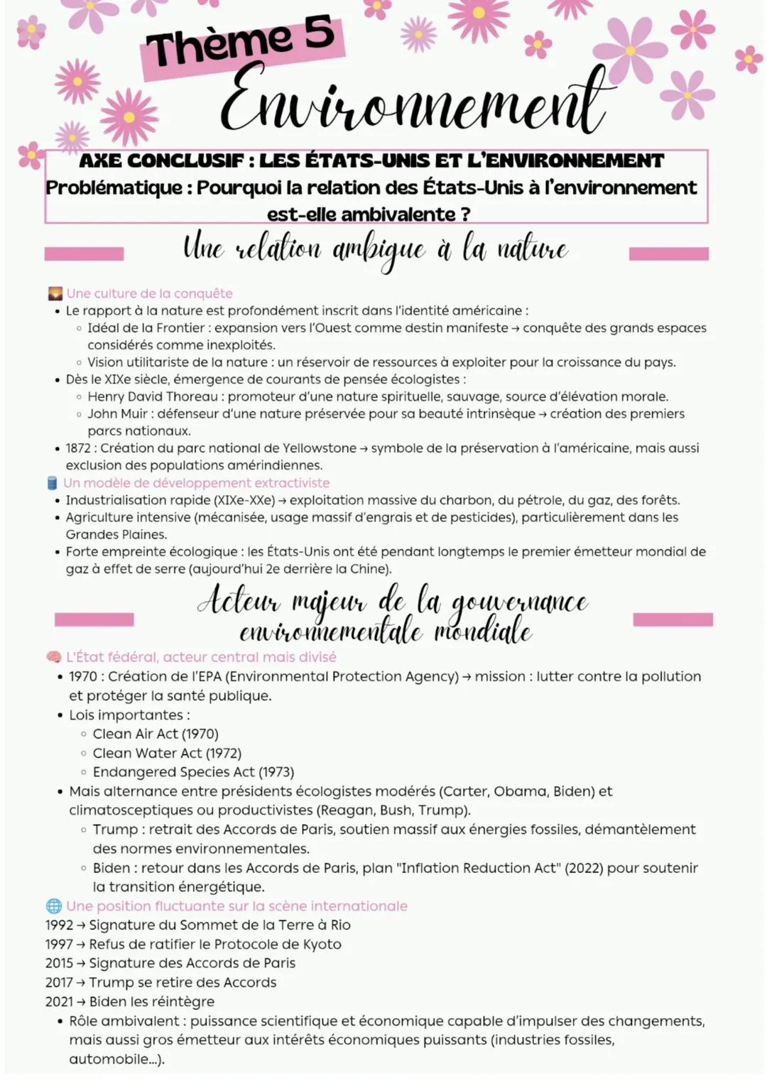 --- OCR Start ---
Thème 5
Environnement *
entre exploitation et protection, un enjeu planétaire
INTRODUCTION: L'environnement, une construct