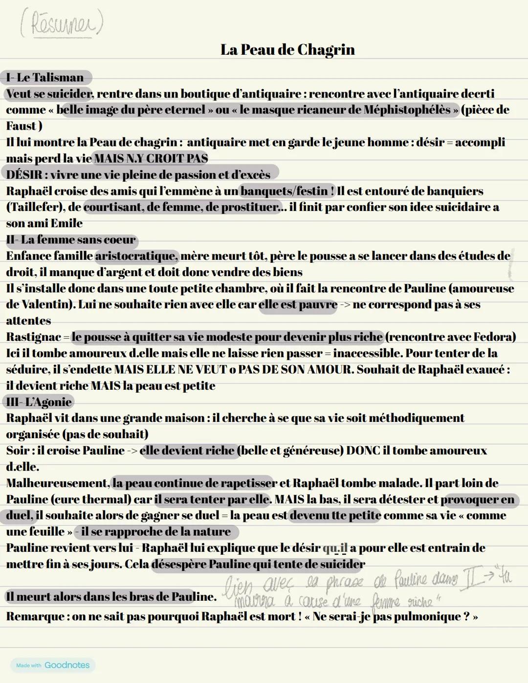 (Résurner)
La Peau de Chagrin
I- Le Talisman
Veut se suicider, rentre dans un boutique d'antiquaire : rencontre avec l'antiquaire decrti