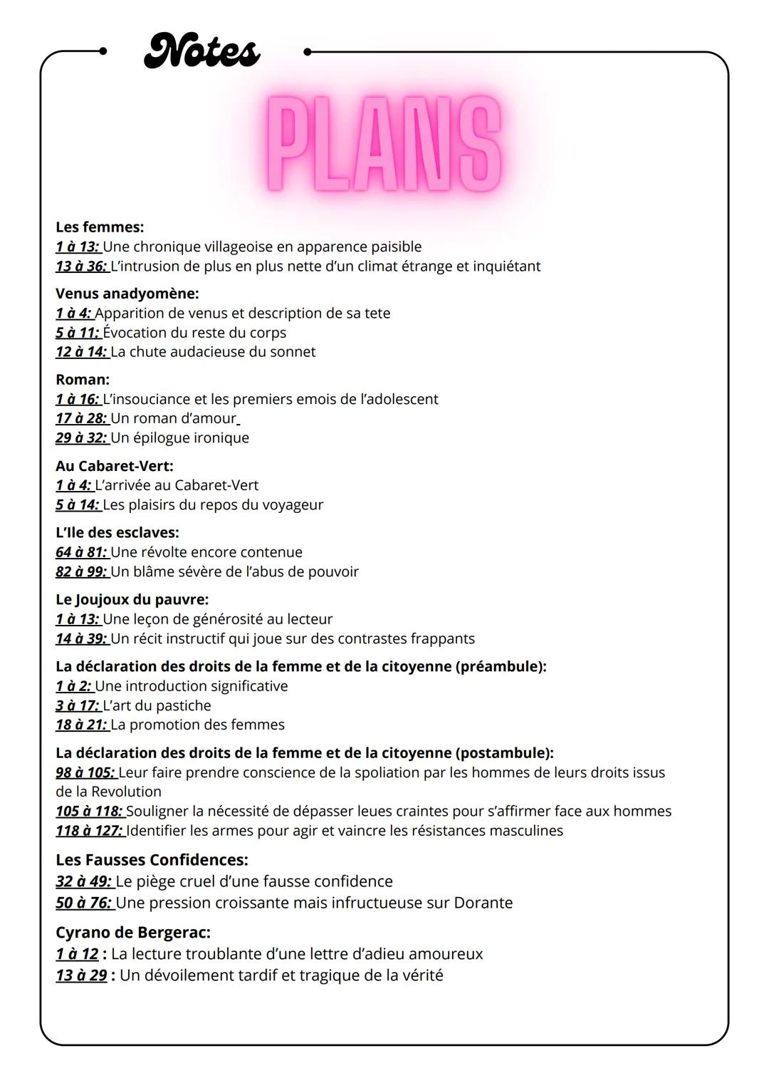--- OCR Start ---
Notes
PROBLEMATIQUES
Les femmes: Par quels moyens inventifs le poète fait-il surgir le
tragique dans ce poème du quotidien