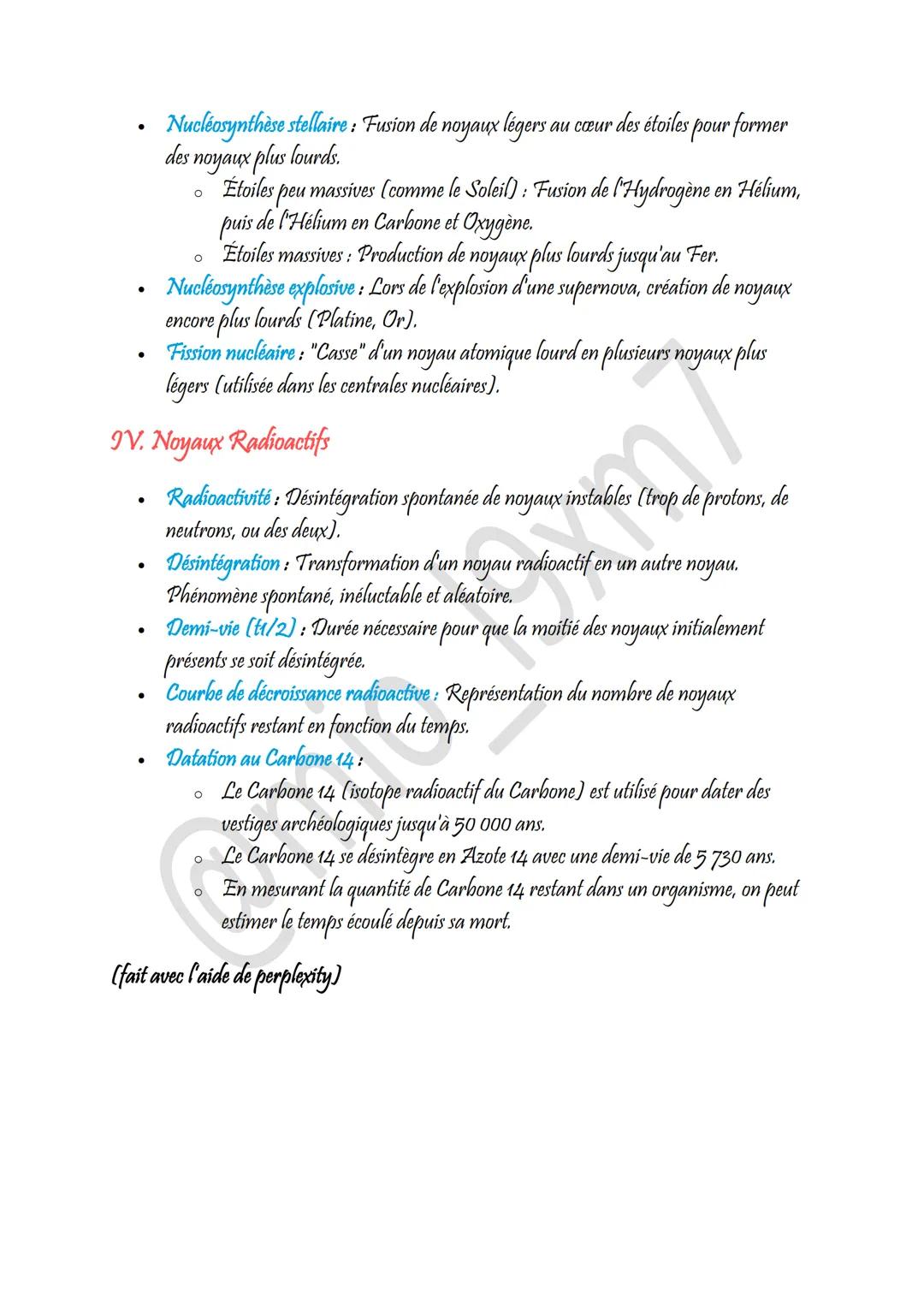 --- OCR Start ---
Fiche de Révision : Les Éléments Chimiques
I. Rappels de Seconde
- Atome: Constitué d'un noyau (protons + neutrons) autour