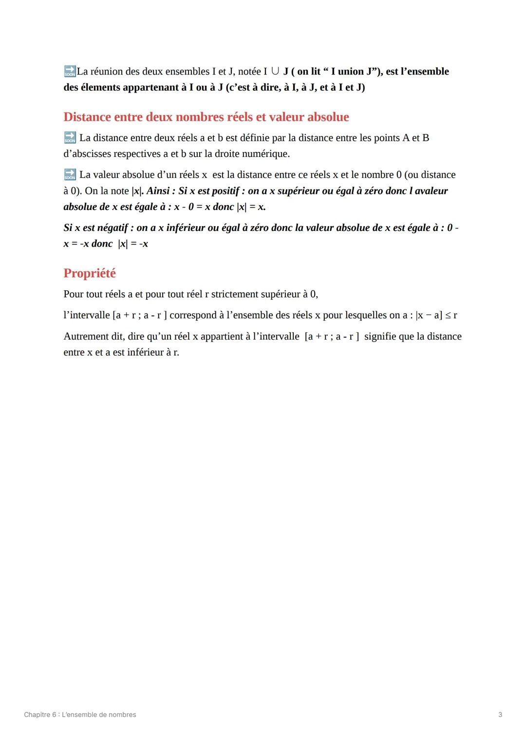 # Chapitre 6: L'ensemble de
# nombres
I) Les nombres entiers
Définition
Entier naturel N: Un nombre entier naturel est un nombre entier e