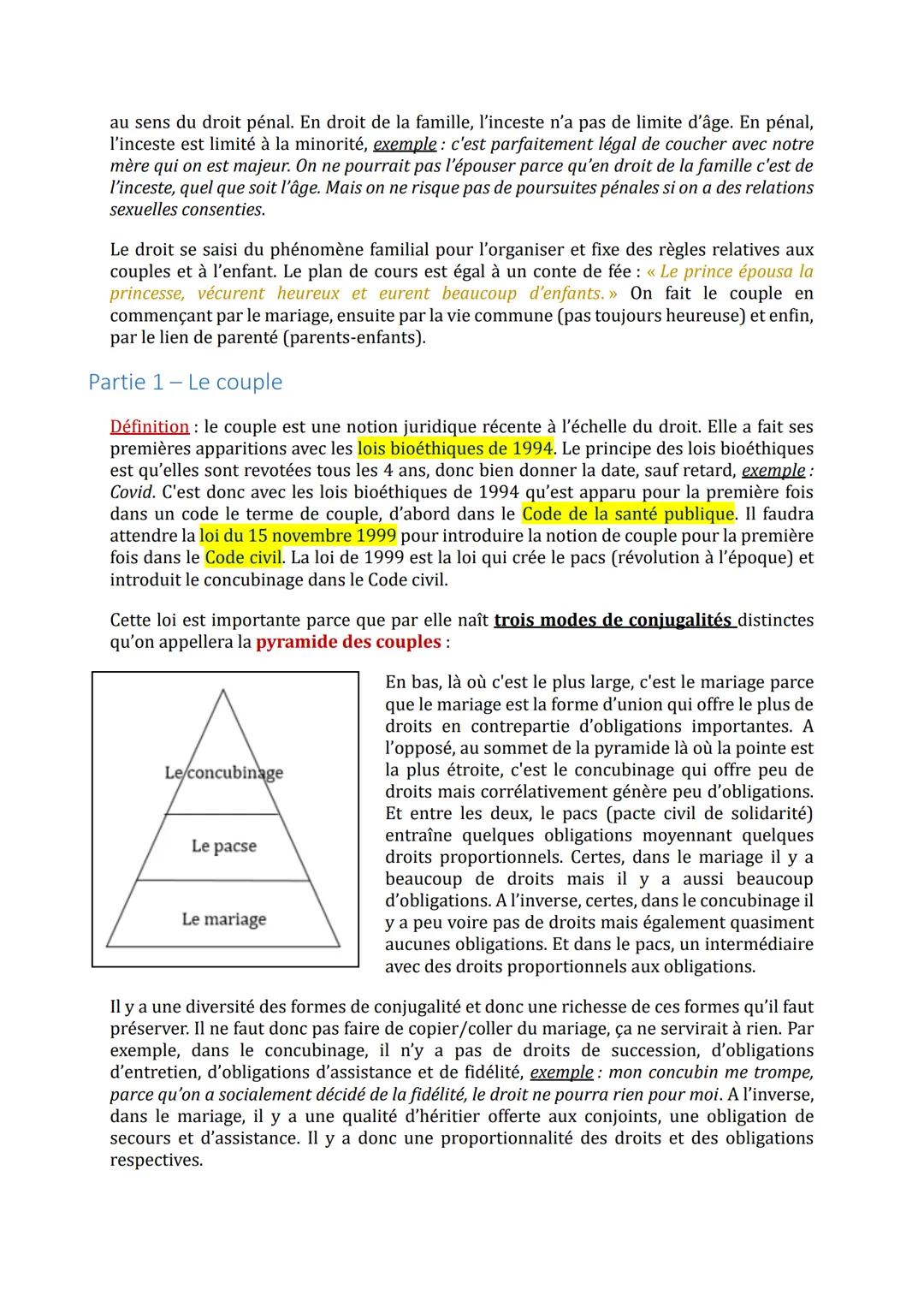 --- OCR Start ---
Droit civil 1 - Droit de la famille
Examen: dissertation de 3h.
À faire: Code civil 2024 à avoir et à amener aux TDs, étud